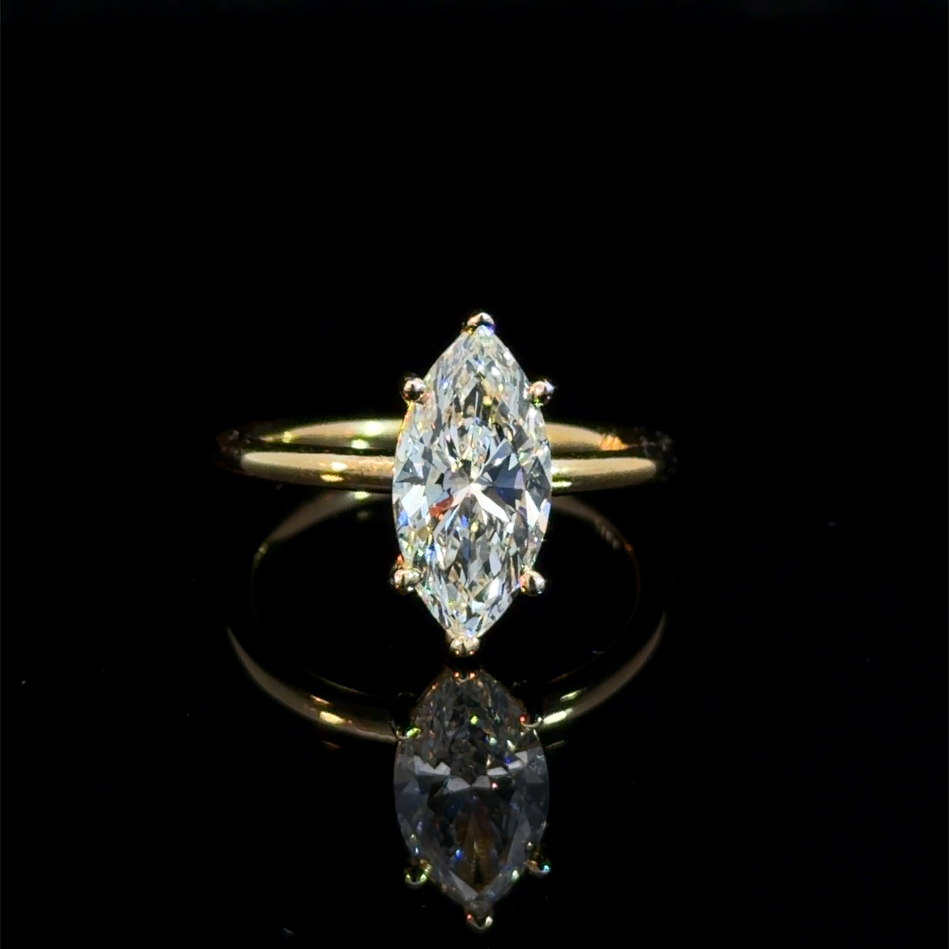 2.01 MARQUISE CUT LAB DIAMOND BASKET SOLITAIRE RING