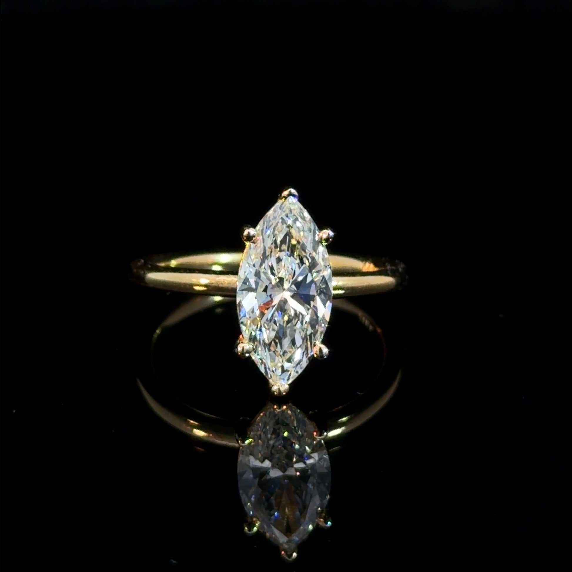 2.01 MARQUISE CUT LAB DIAMOND BASKET SOLITAIRE RING