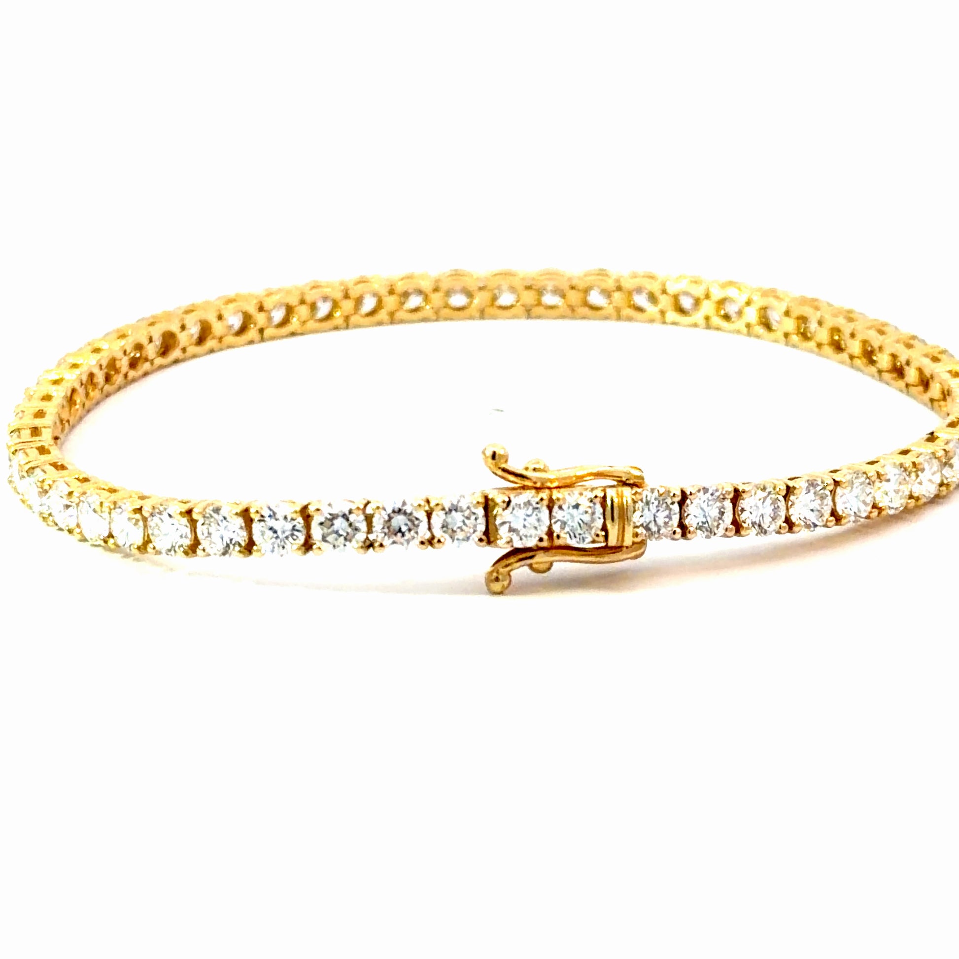 7CT Lab Diamond Tennis Bracelet – 14K Yellow Gold