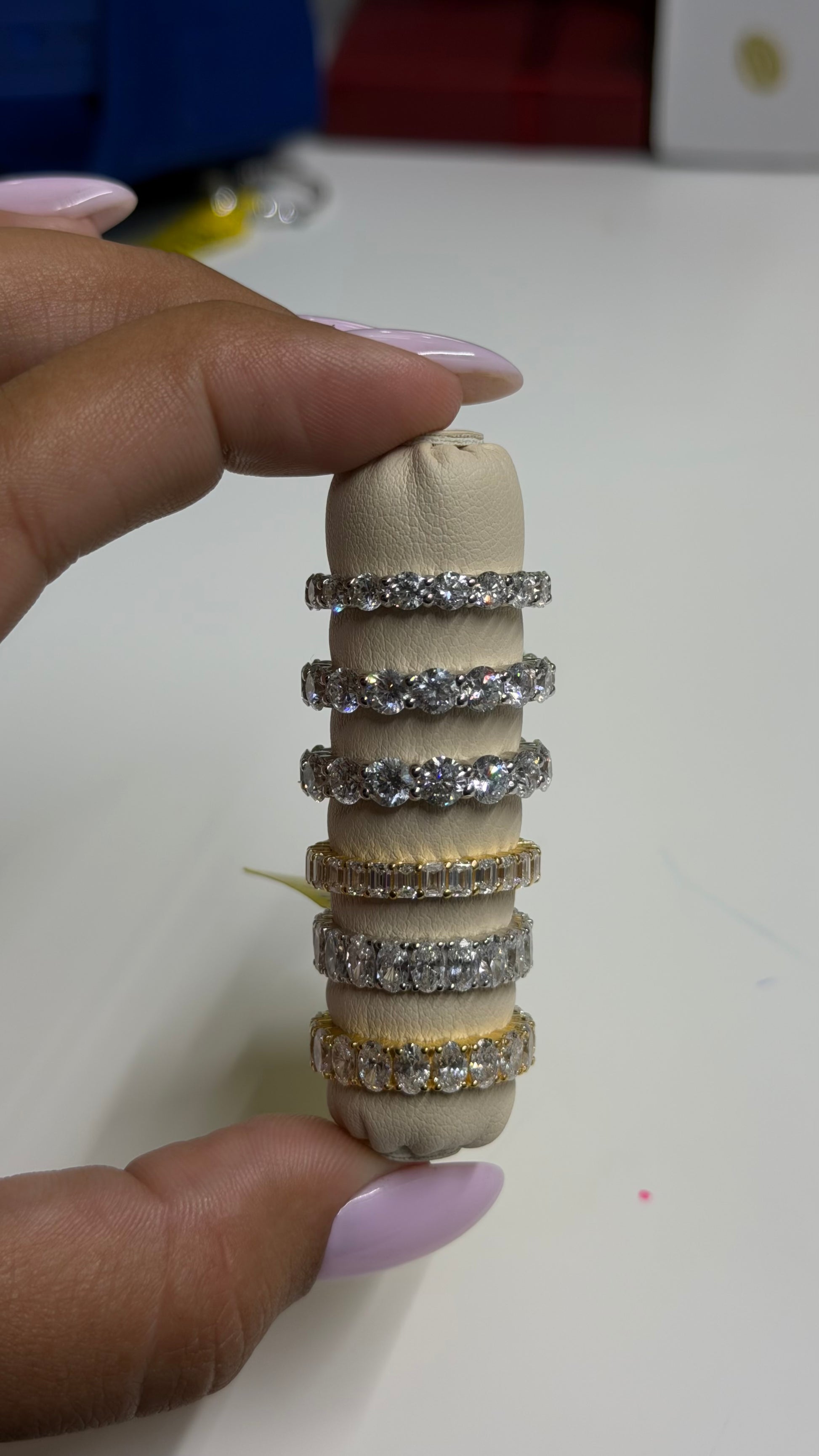 4.55ct Lab Diamond Round Cut Eternity Band - 14K White Gold