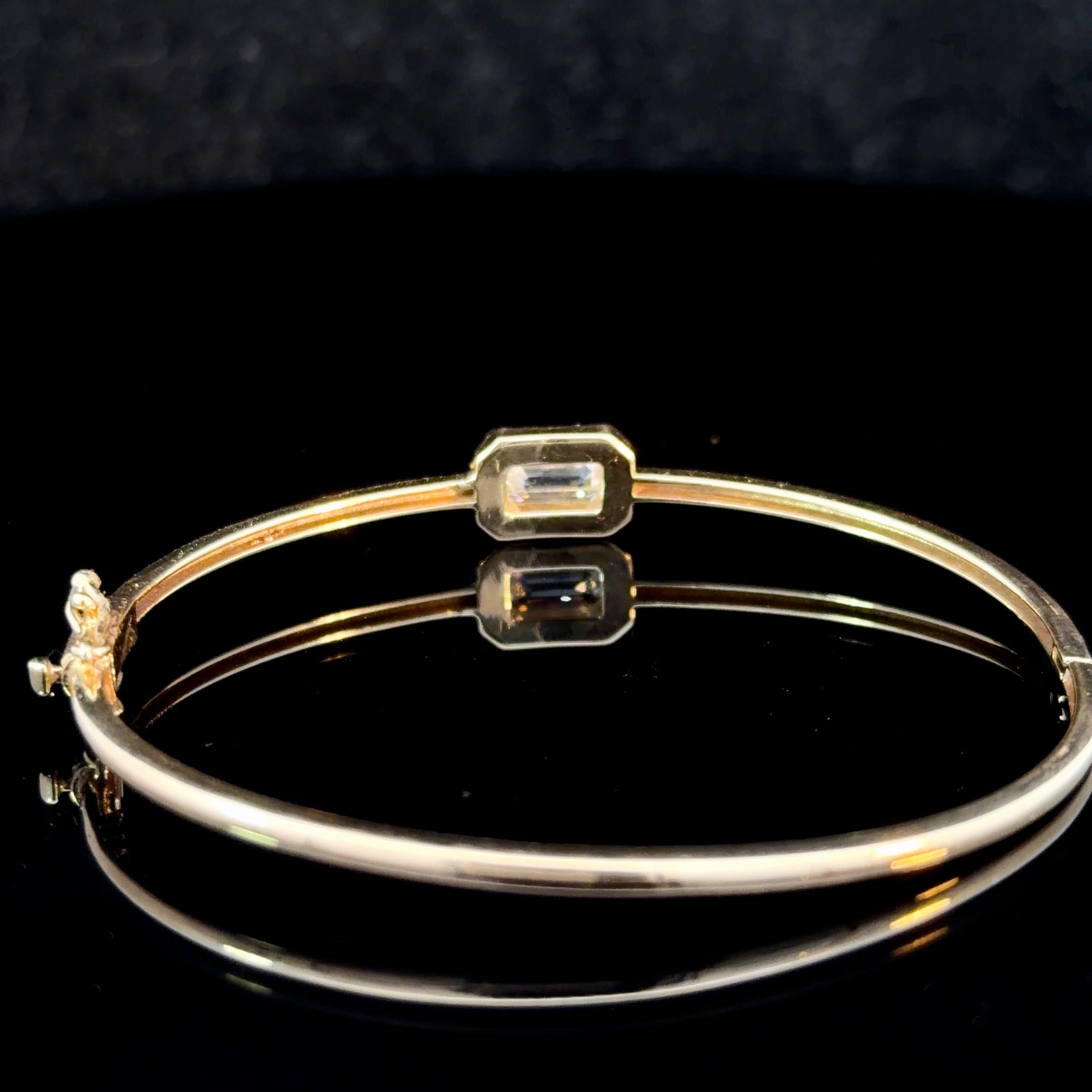 1.60ct Emerald-Cut Lab Diamond Bangle in 14k Gold