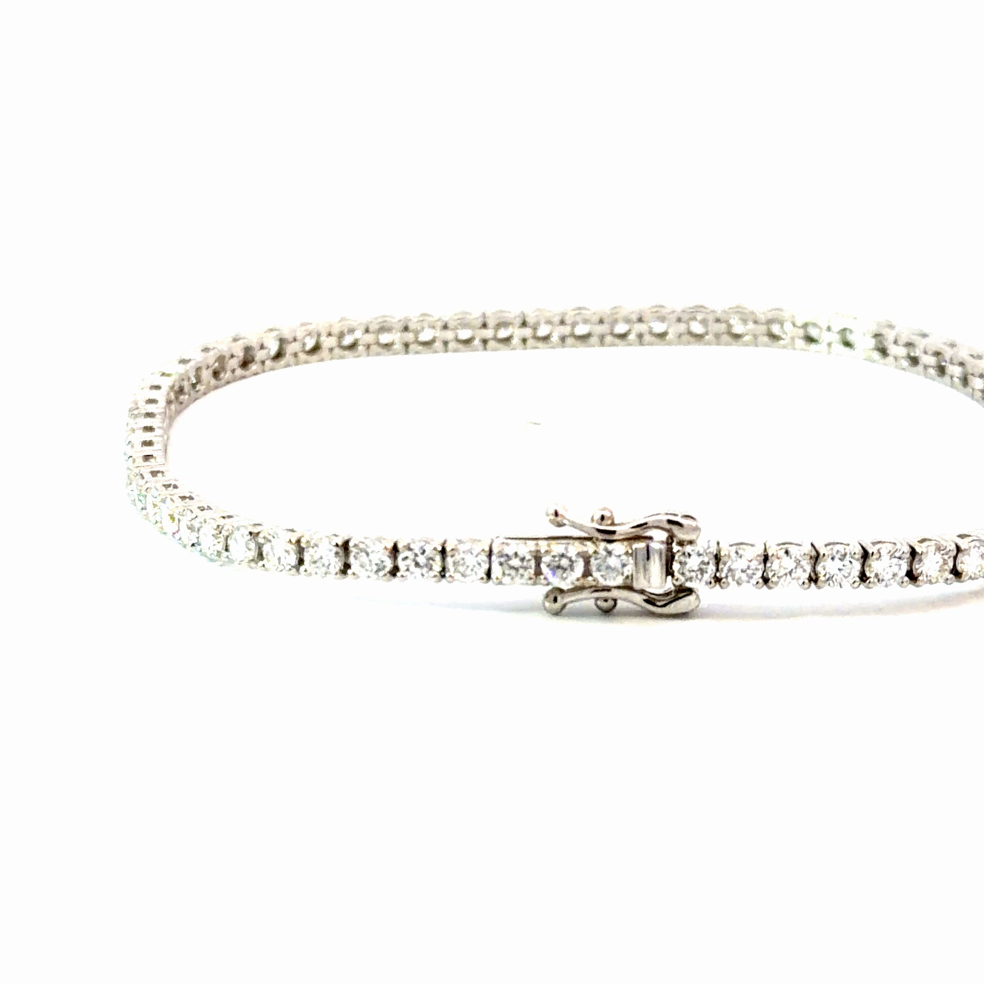 4CT Lab Diamond Tennis Bracelet – 14K White Gold