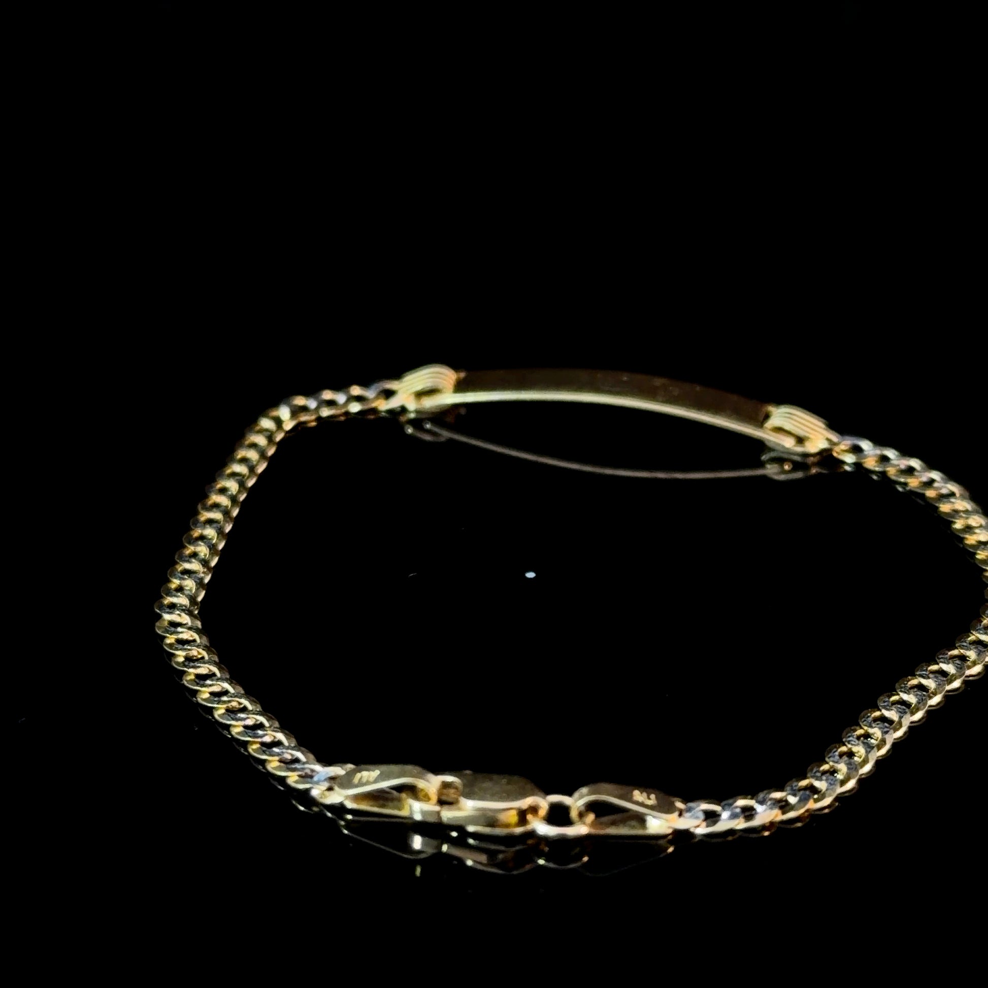 10k Gold Mini ID Bracelet - Two-Tone Cuban Link