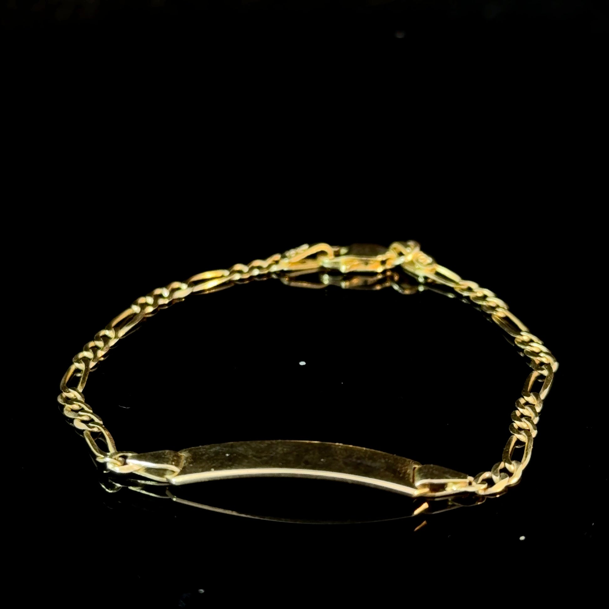 10k Gold Mini ID Bracelet - Figaro