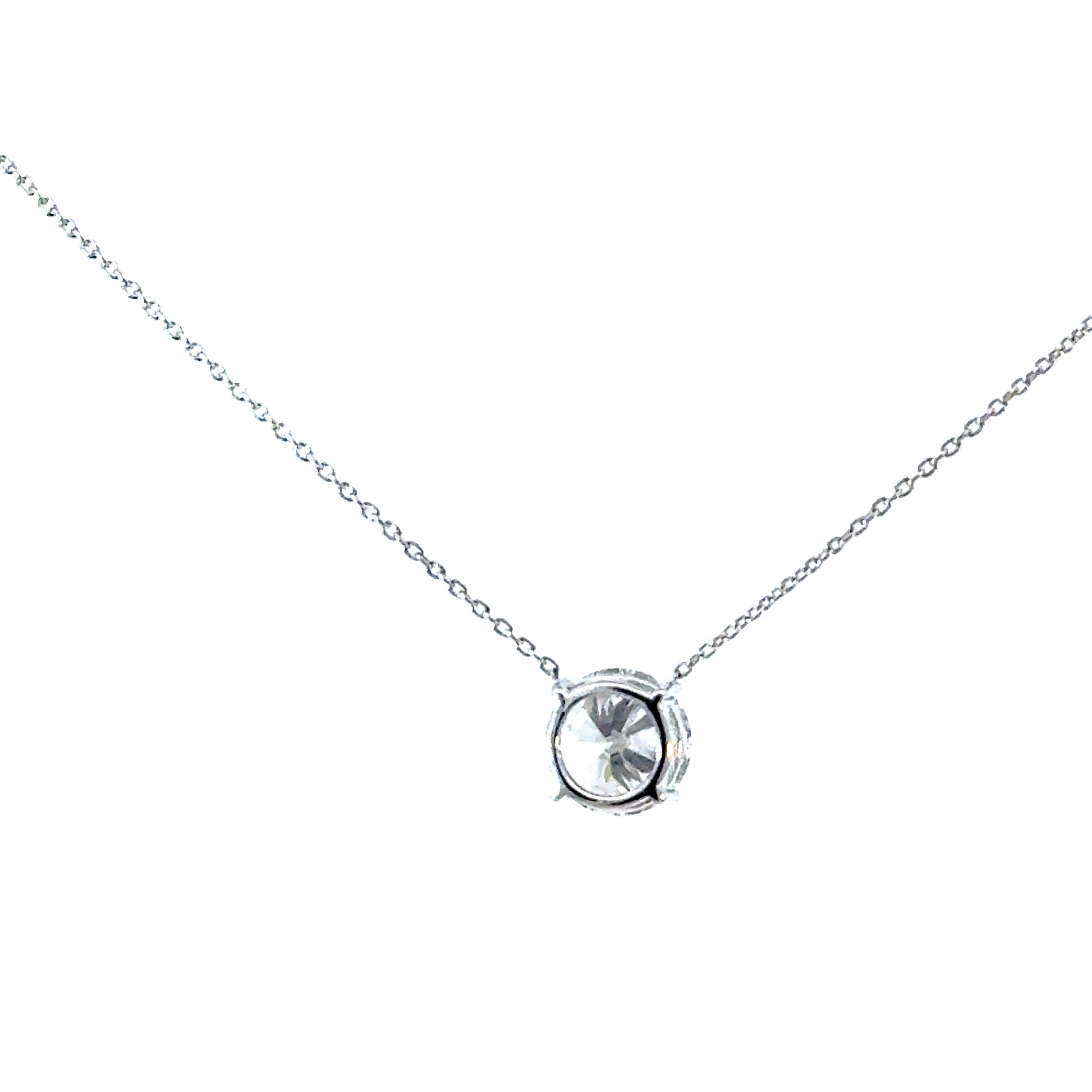 2.00CT Diamond Solitaire Necklace in 14k White Gold