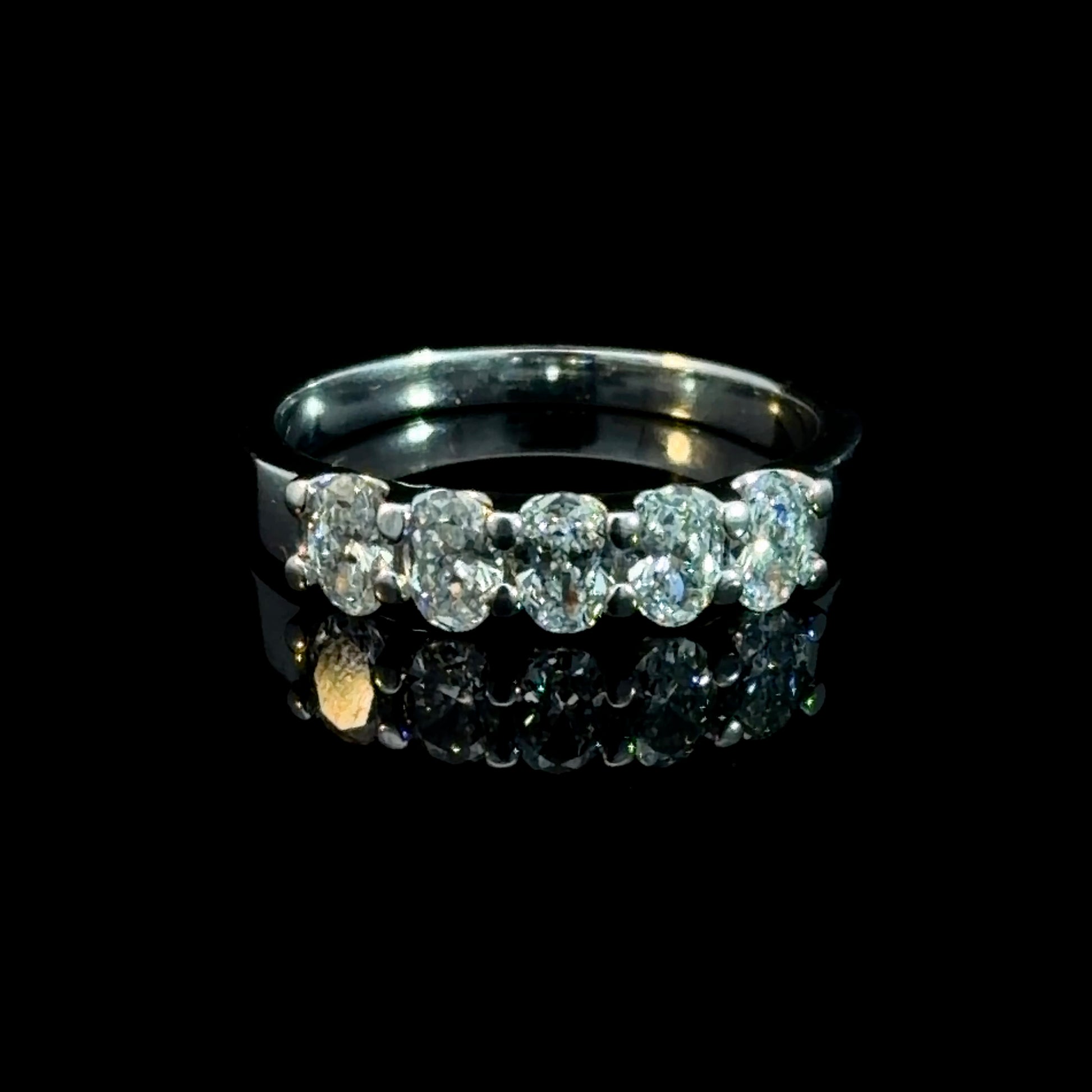 Half Way Oval Cut Lab Diamond Band