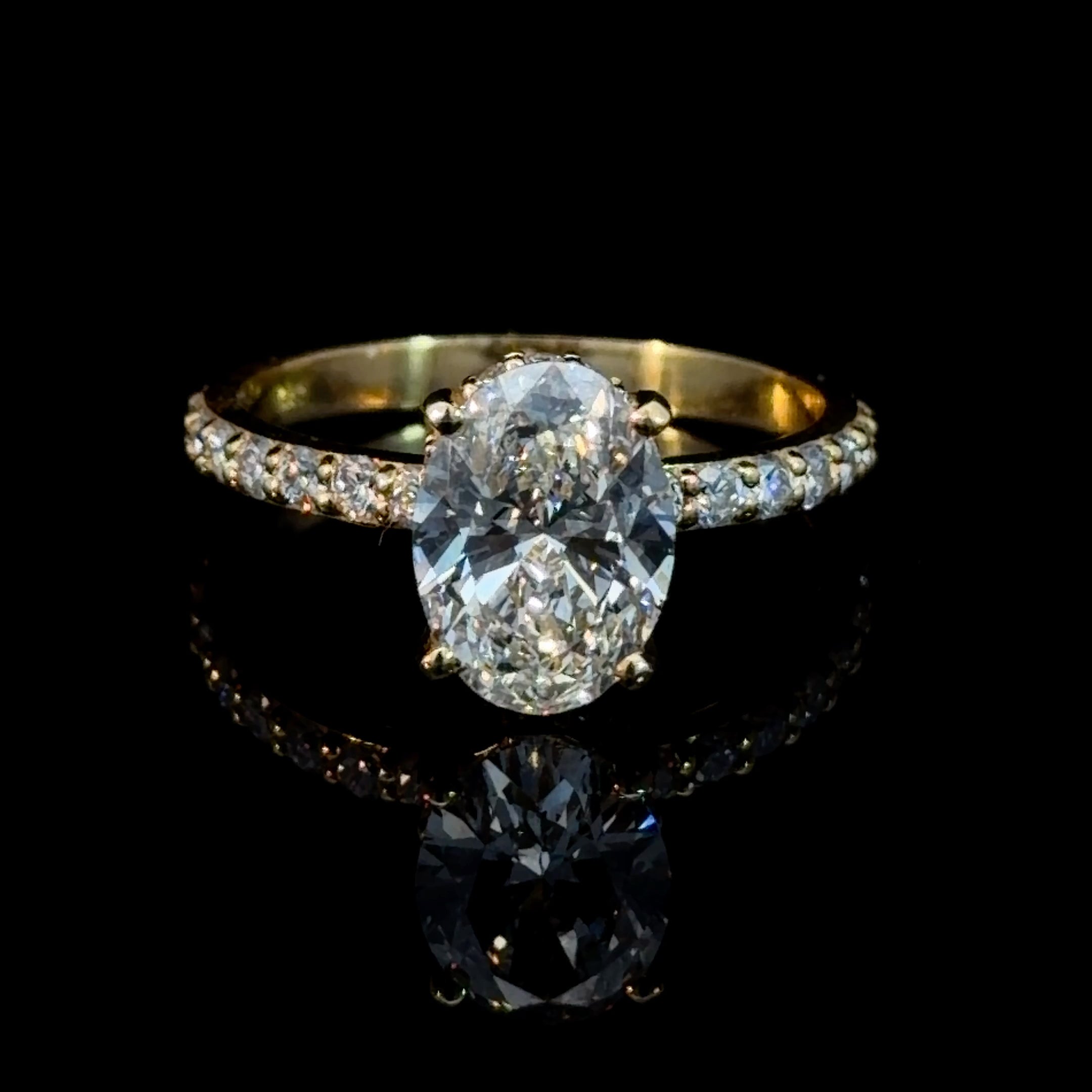 2.04 Ct Oval Brilliant Lab Diamond Pavé Ring