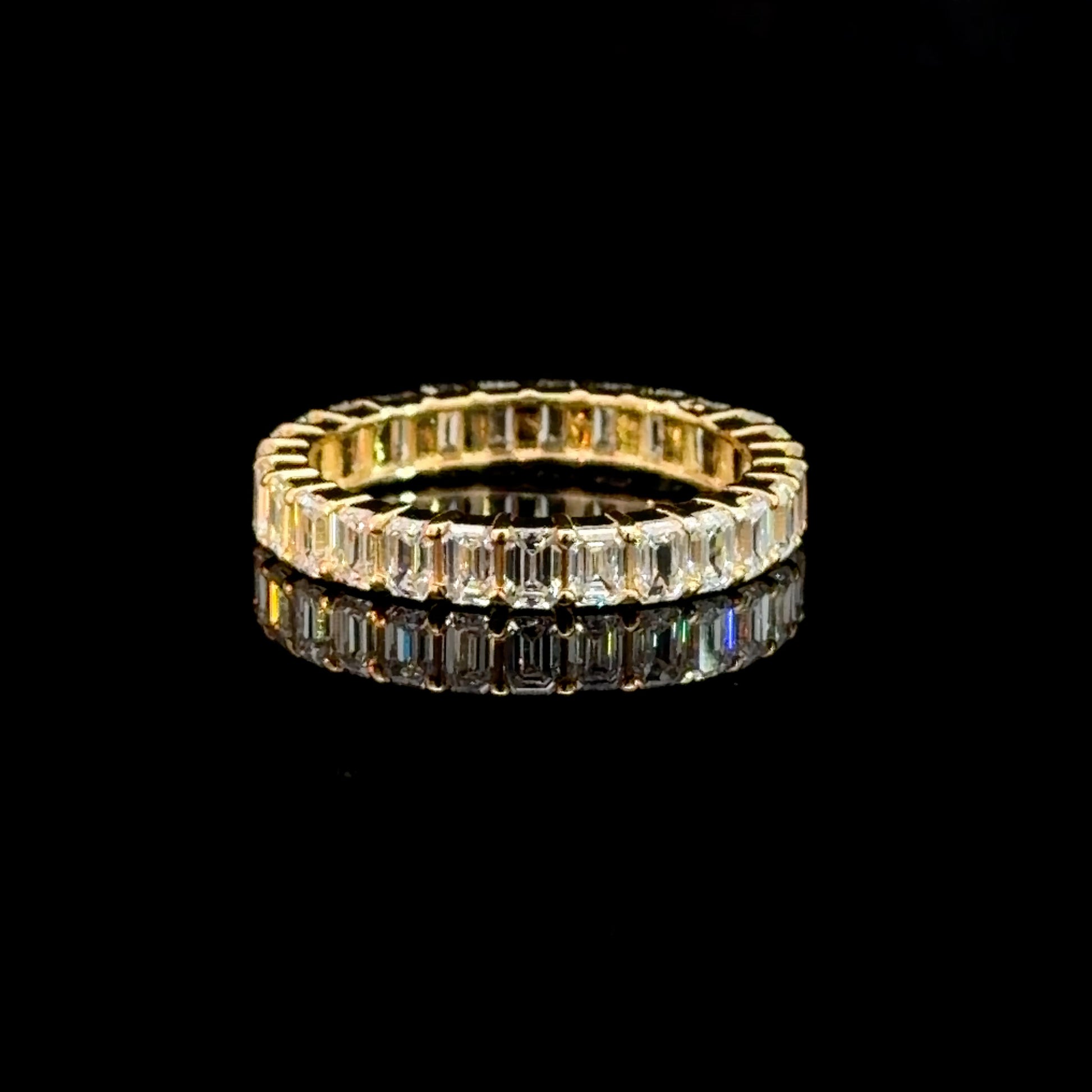 2.75 Lab Diamond Emerald Cut Eternity Band - 14K Yellow Gold