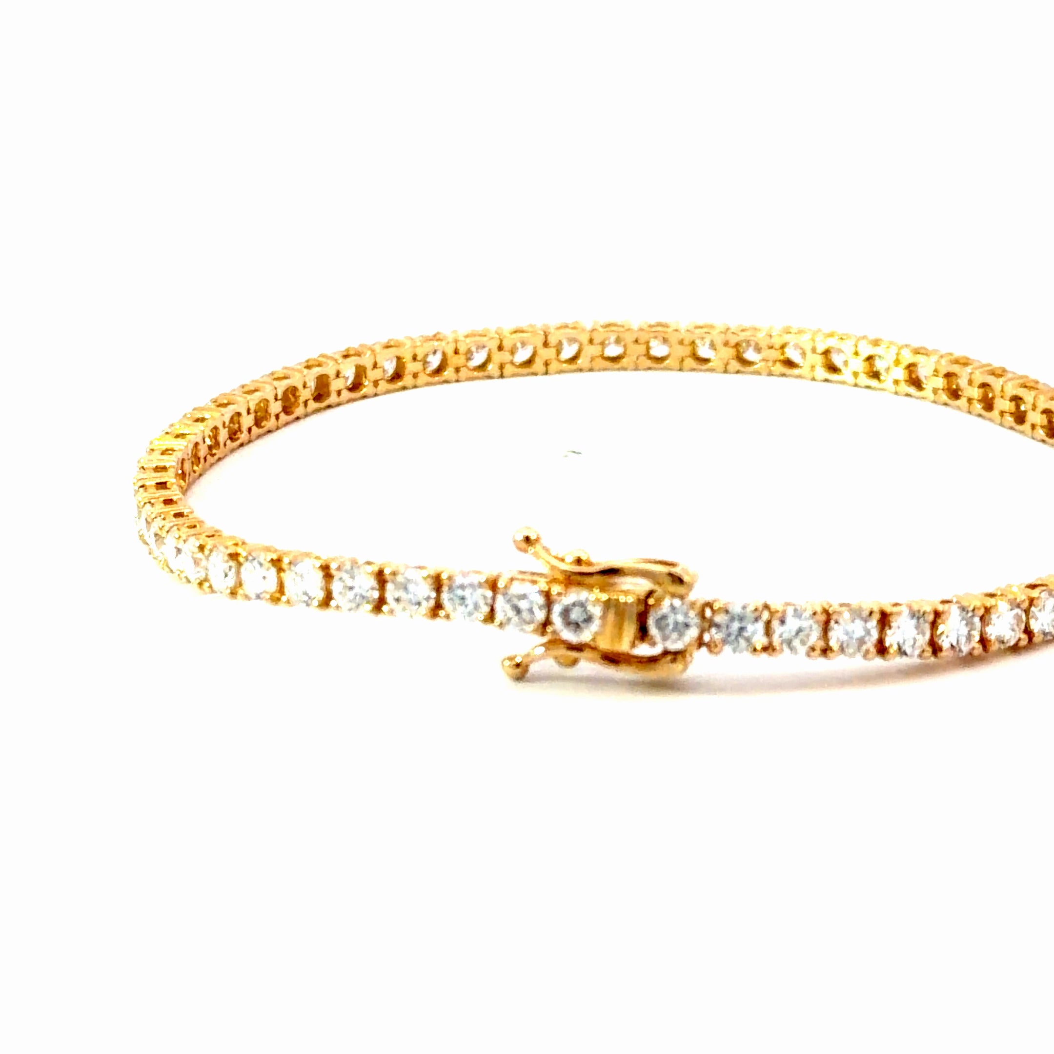 5CT Lab Diamond Tennis Bracelet – 14K Yellow Gold