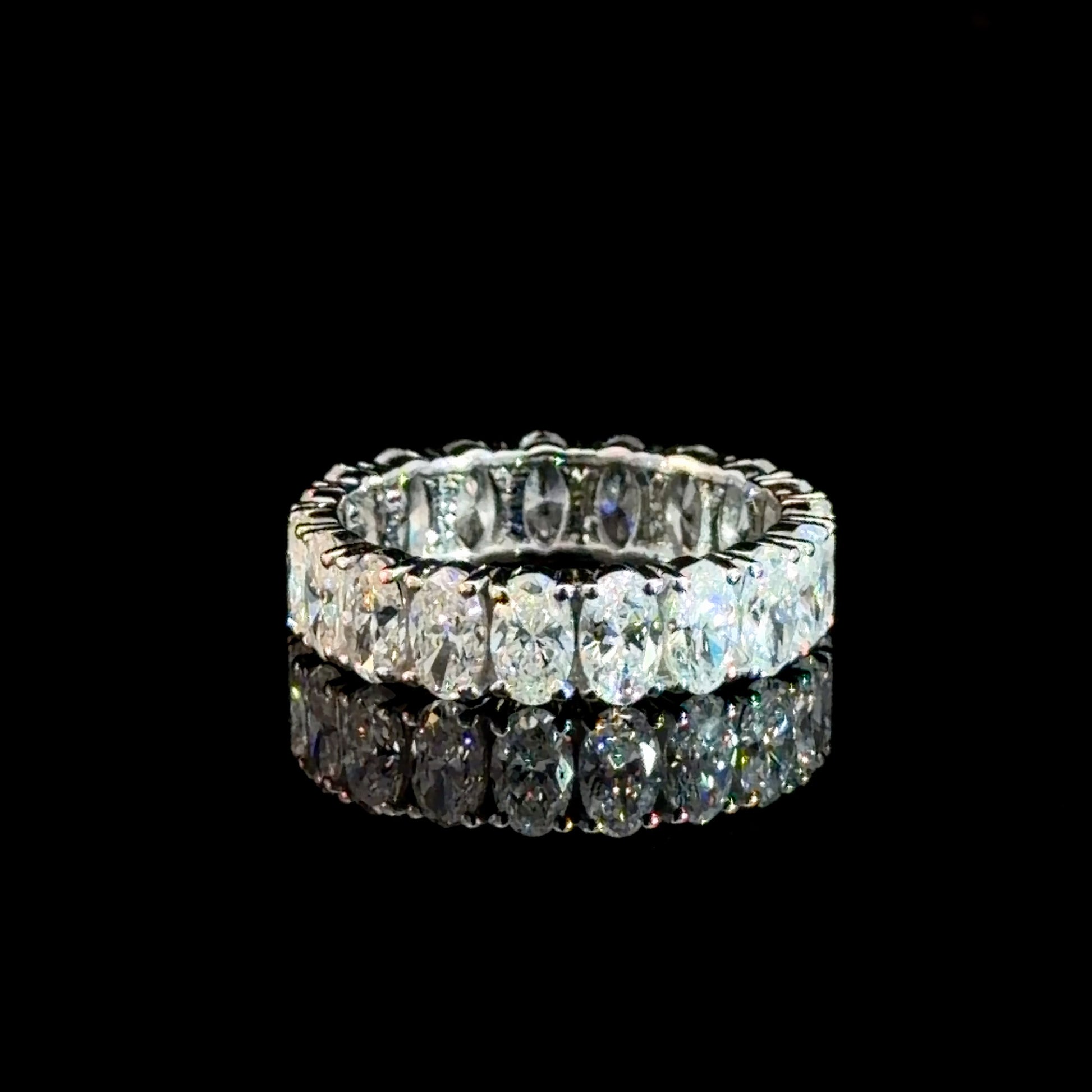 3.65ct Lab Diamond Oval Cut Eternity Band - 14K White Gold