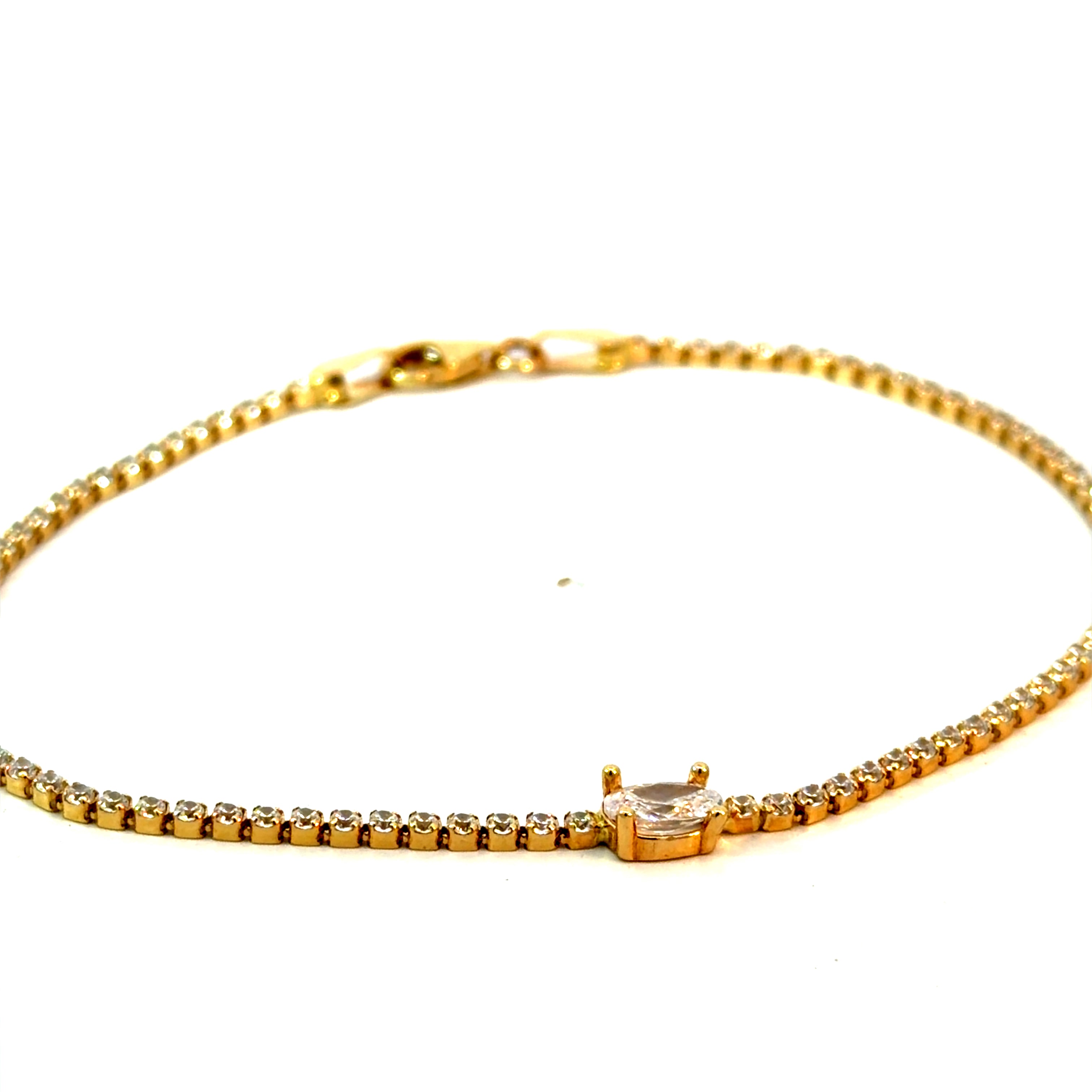CZ Tennis Bracelet – 14K Gold