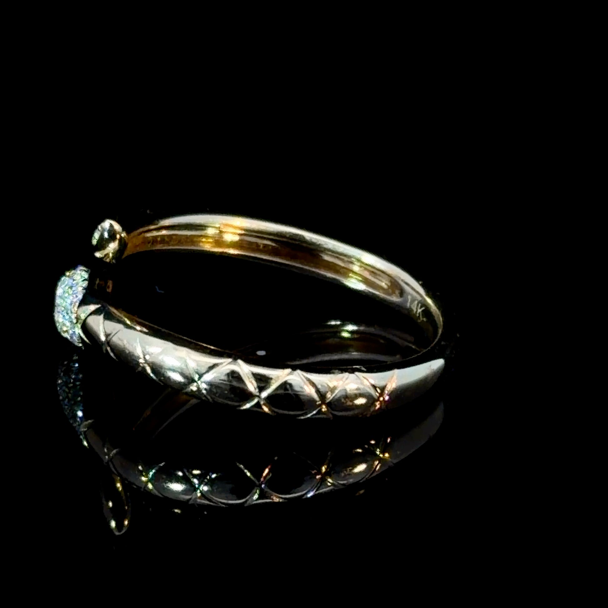 14K Gold Sapphire Snake Ring – Diamond Pavé Serpent Wrap Ring