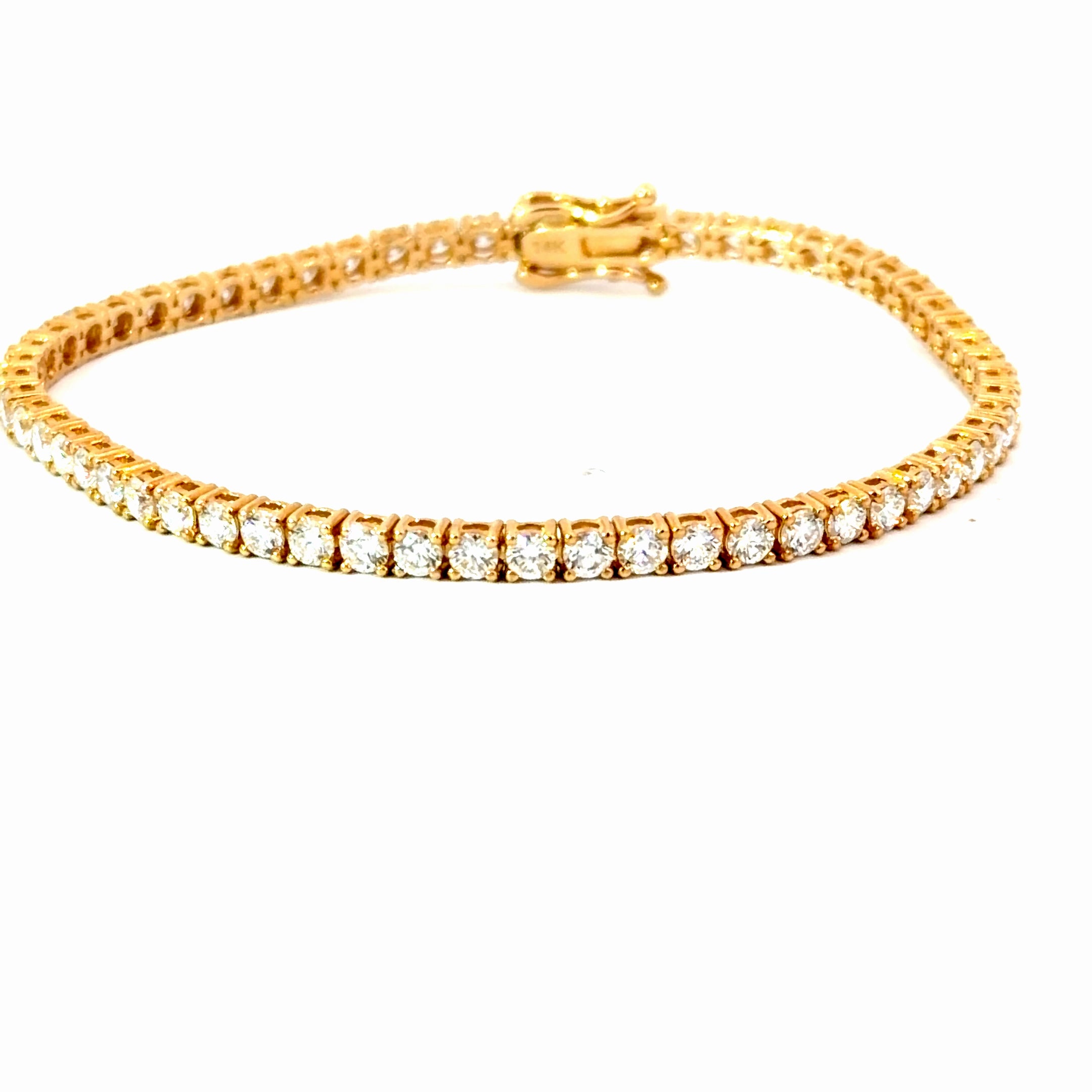 5CT Lab Diamond Tennis Bracelet – 14K Yellow Gold
