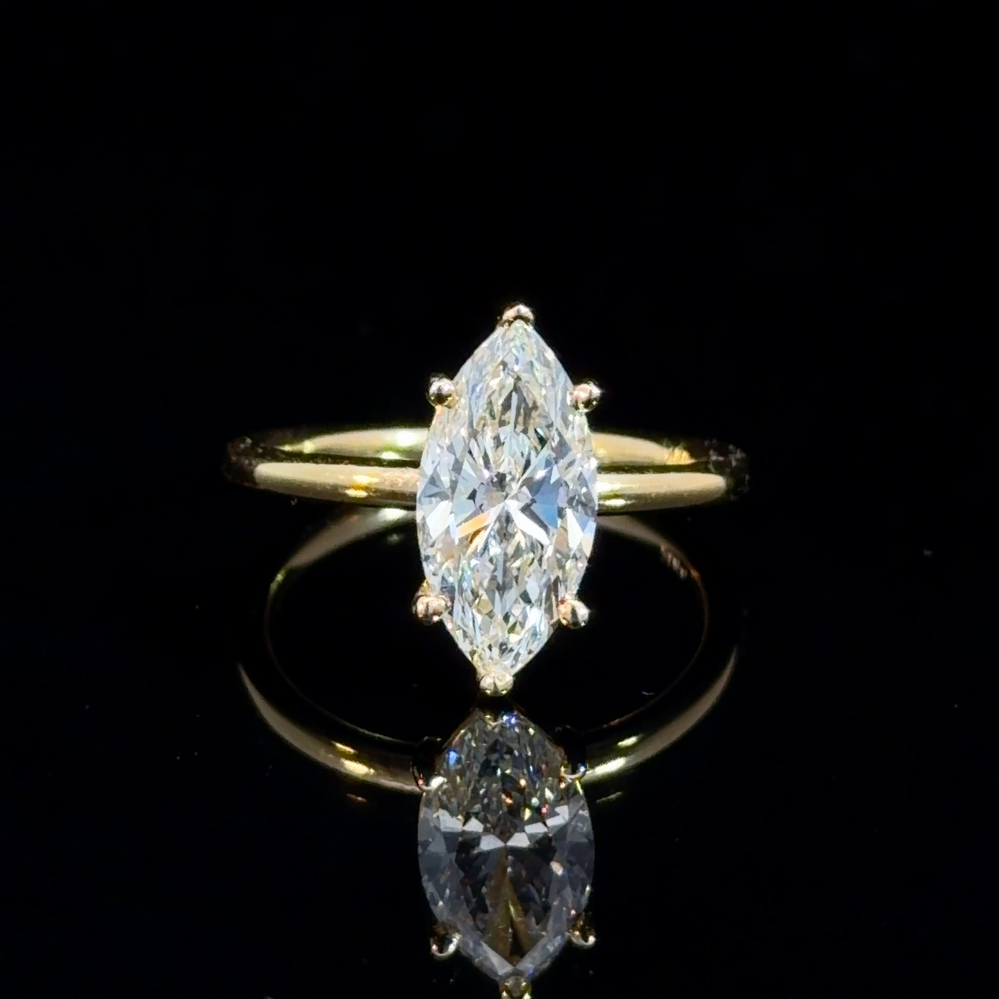 2.01 MARQUISE CUT LAB DIAMOND BASKET SOLITAIRE RING