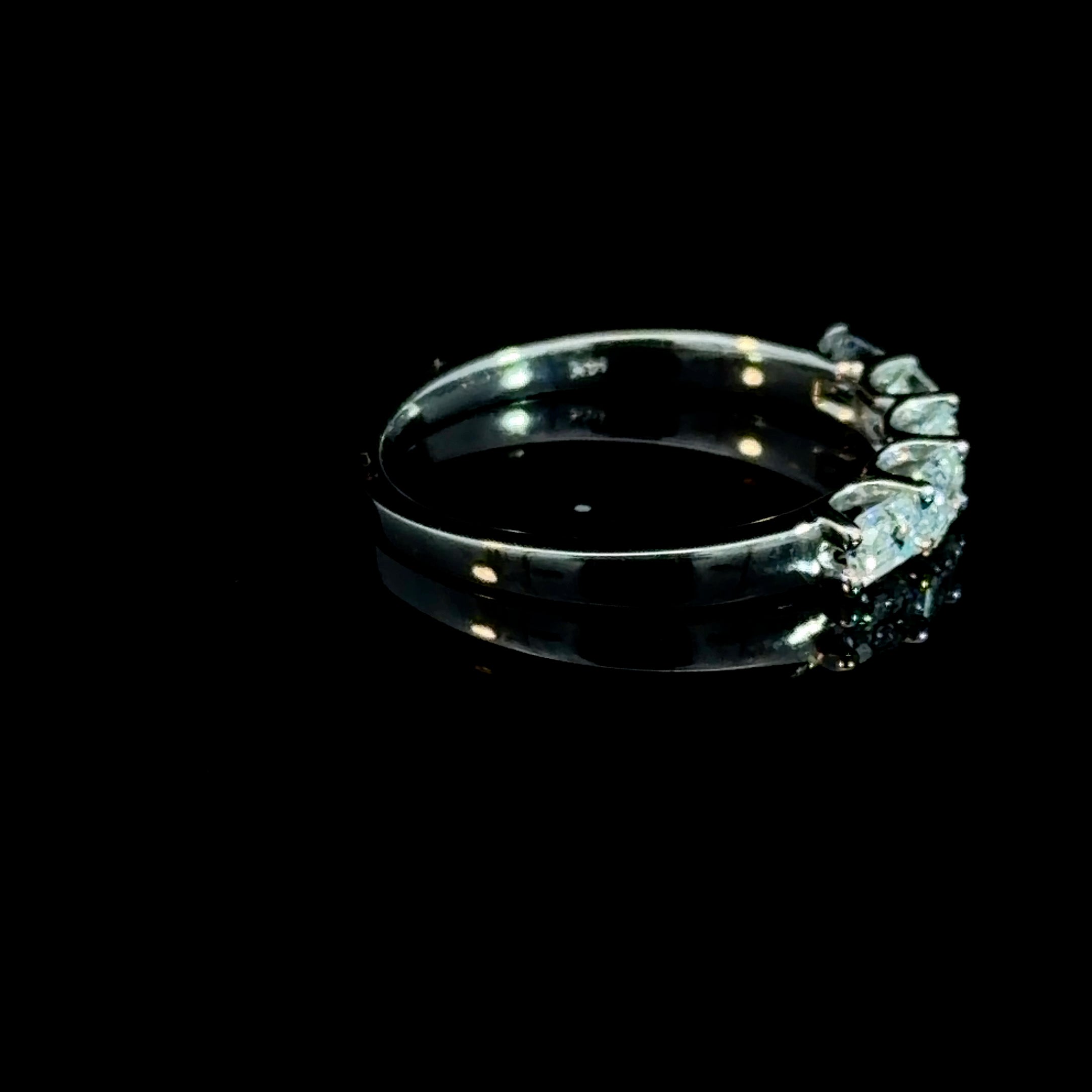 Half Way Emerald Cut Lab Diamond Band