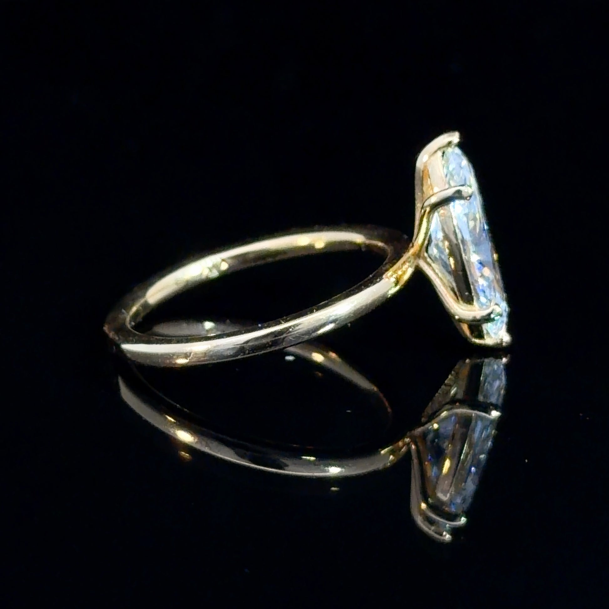 2.01 MARQUISE CUT LAB DIAMOND BASKET SOLITAIRE RING