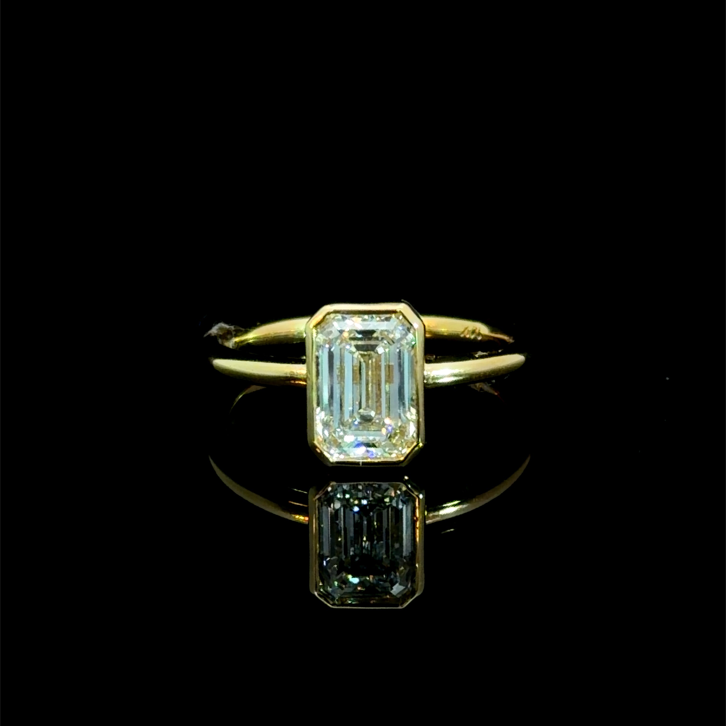 1.58ct Emerald Cut Bezel Solitaire