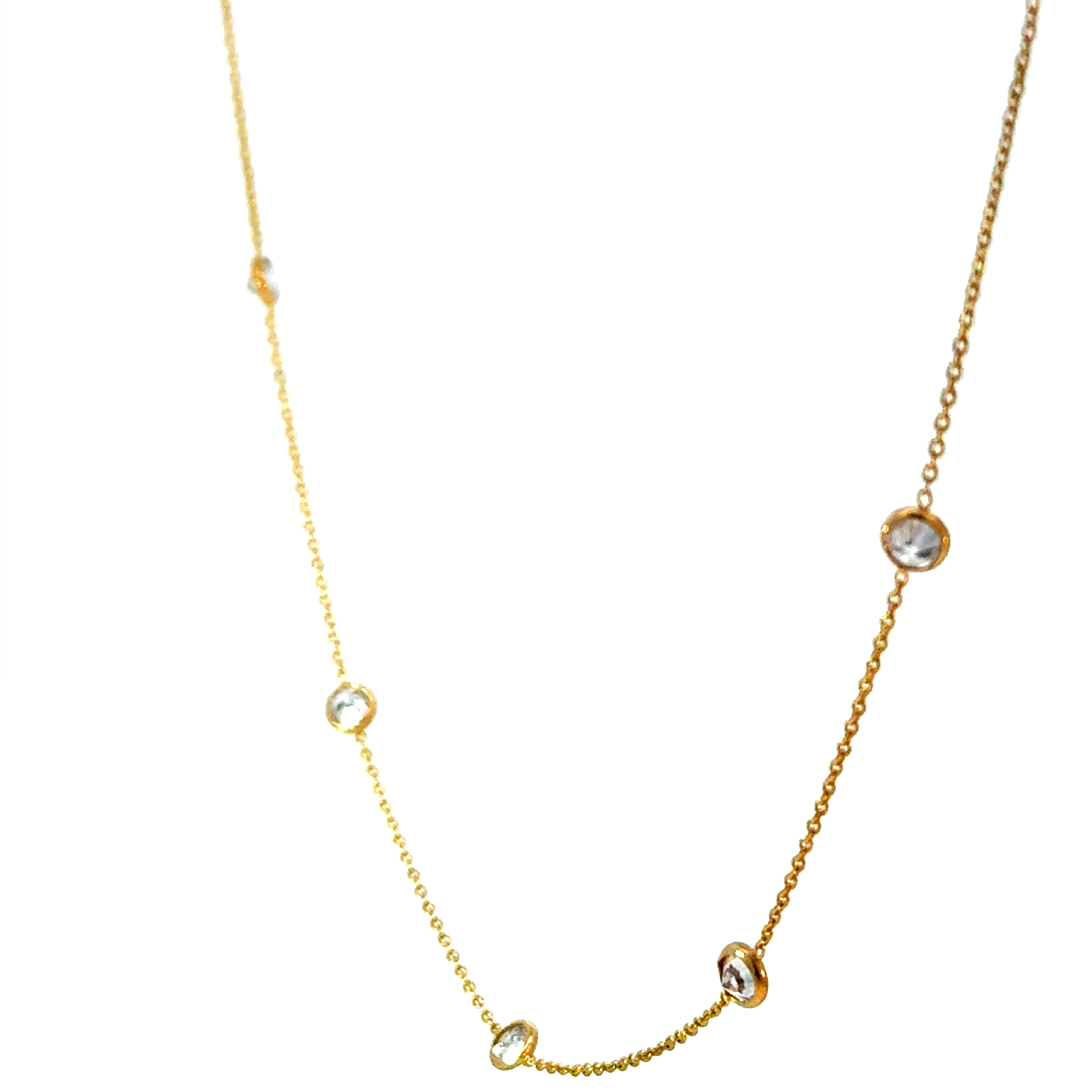 2CT Diamond by the yard Necklace in 14k Yellow Gold