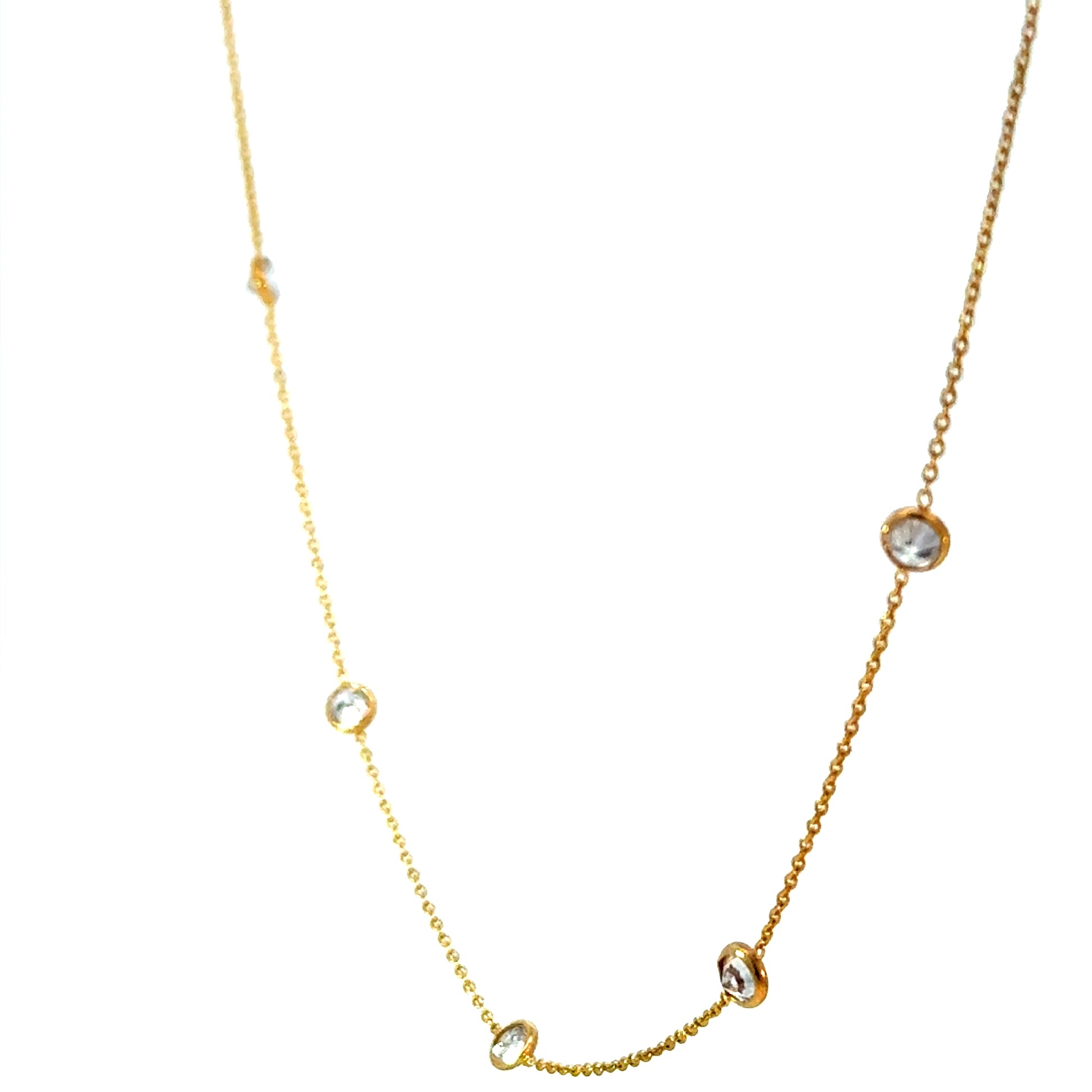 2CT Diamond by the yard Necklace in 14k Yellow Gold