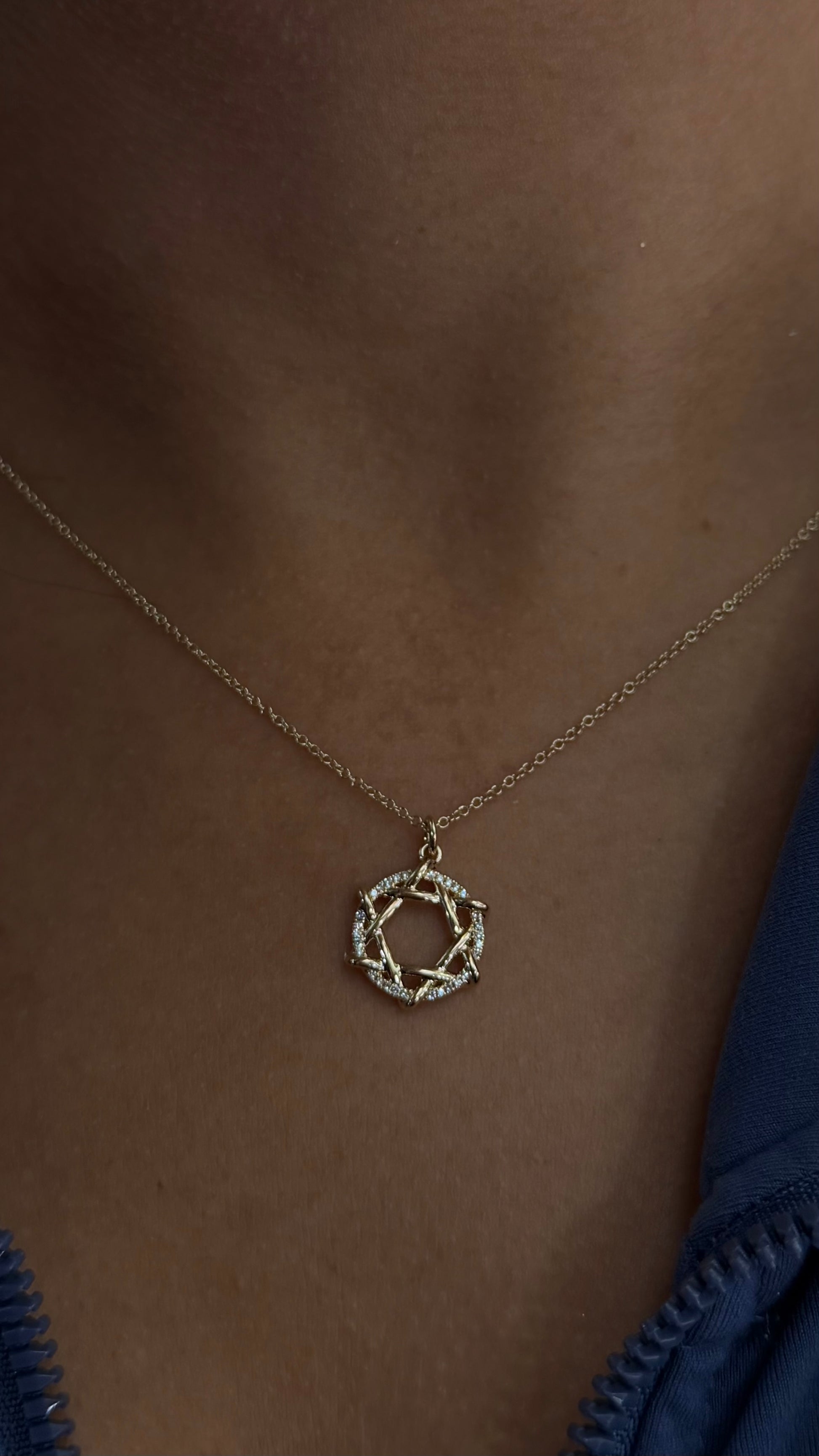 Diamond Star of David Necklace – 14K Gold