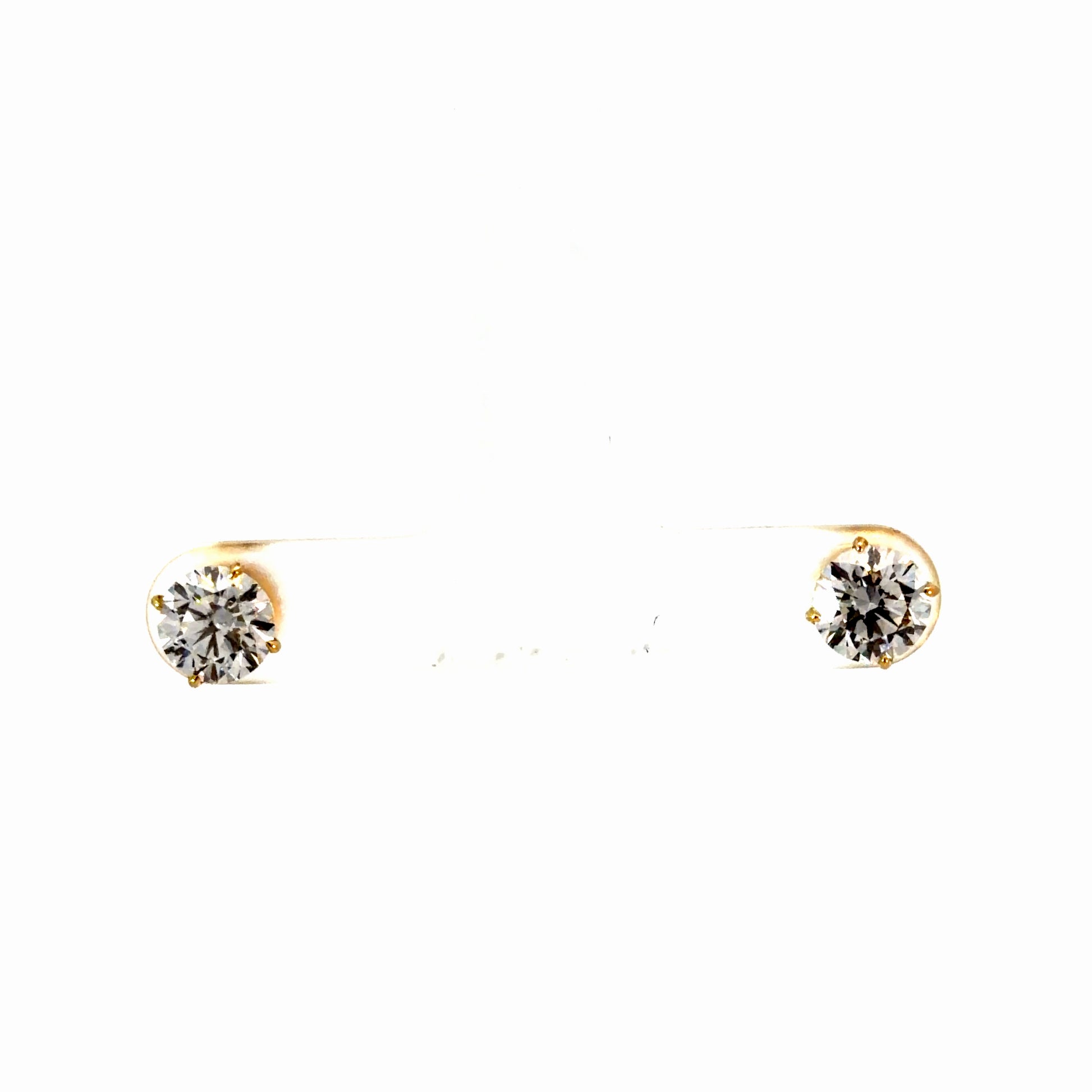 2CTW Round Lab Diamond Studs (Pair) - IGI Certified