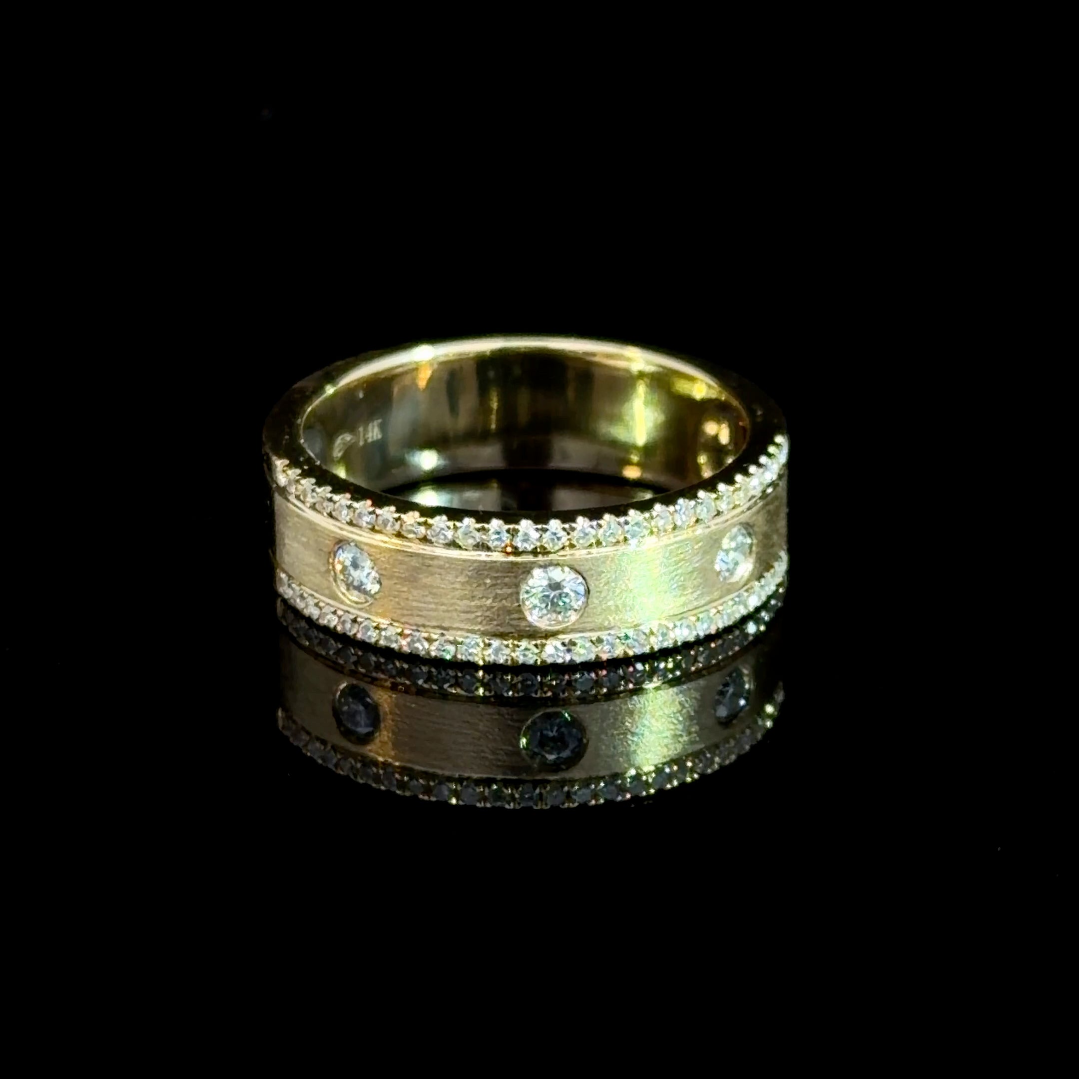 14K Gold Diamond Eternity Band Ring – Satin Finish | Natural Diamonds