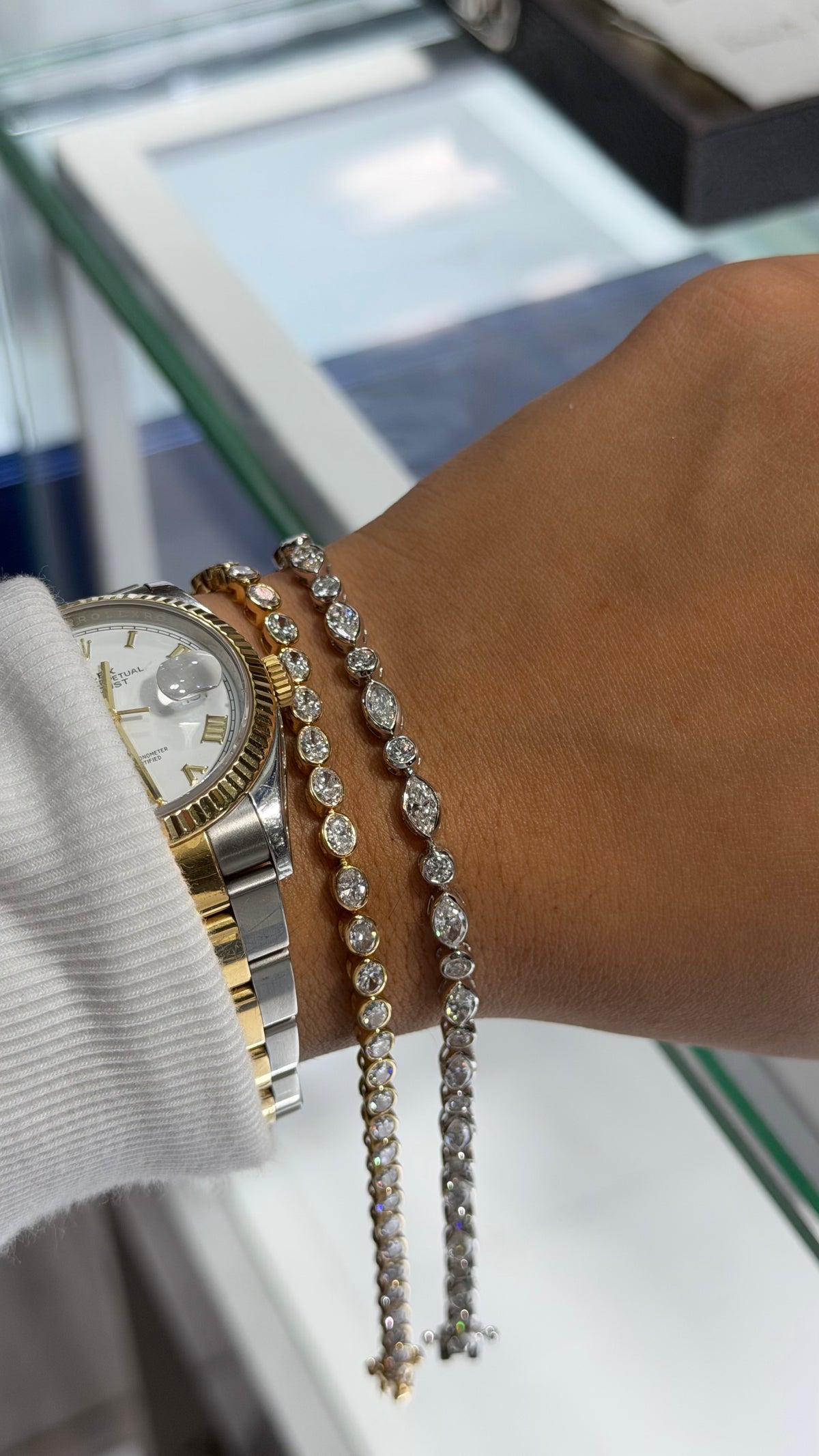 5.25ct Oval Cut Bezel Set Tennis Bracelet
