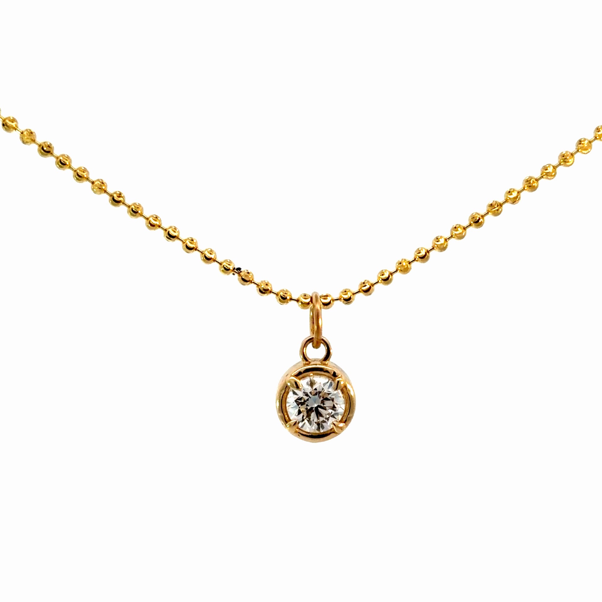 2ct Round Lab Diamond Charm in 14k Gold