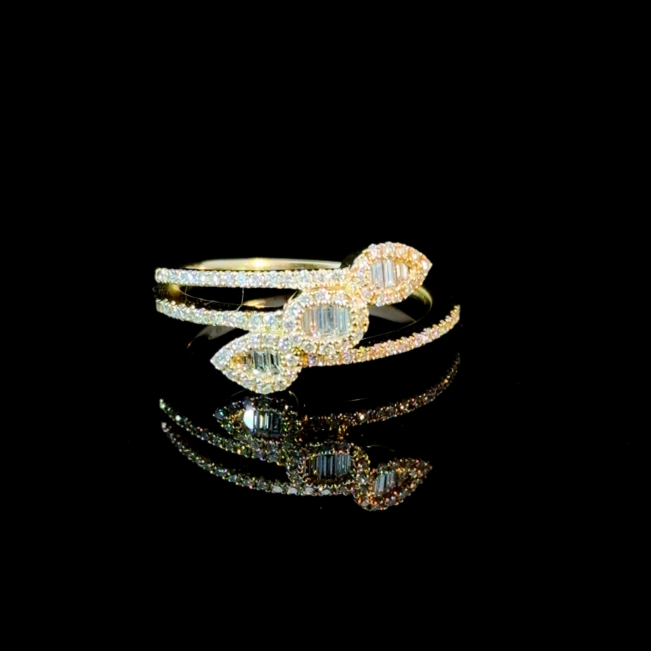 Triple Shape Baguette Diamond Ring