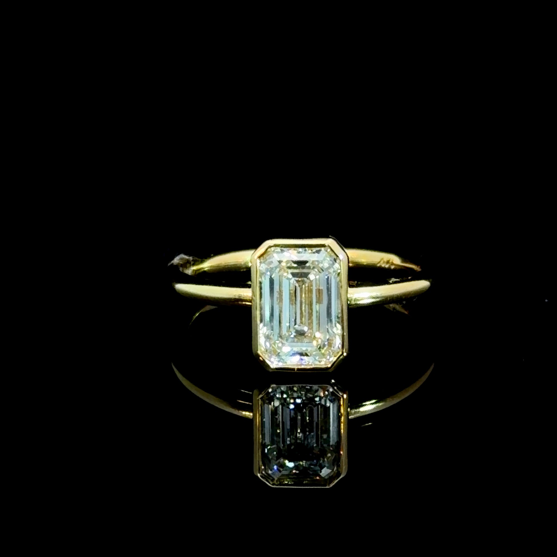 1.58ct Emerald Cut Bezel Solitaire