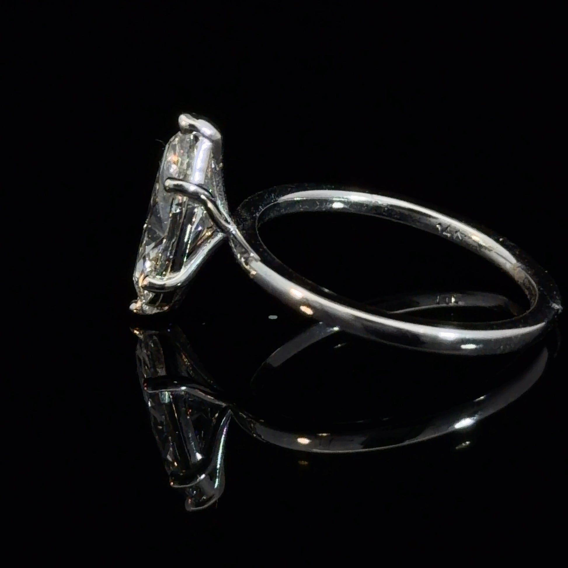1.58CT MARQUISE CUT LAB DIAMOND BASKET SOLITAIRE RING