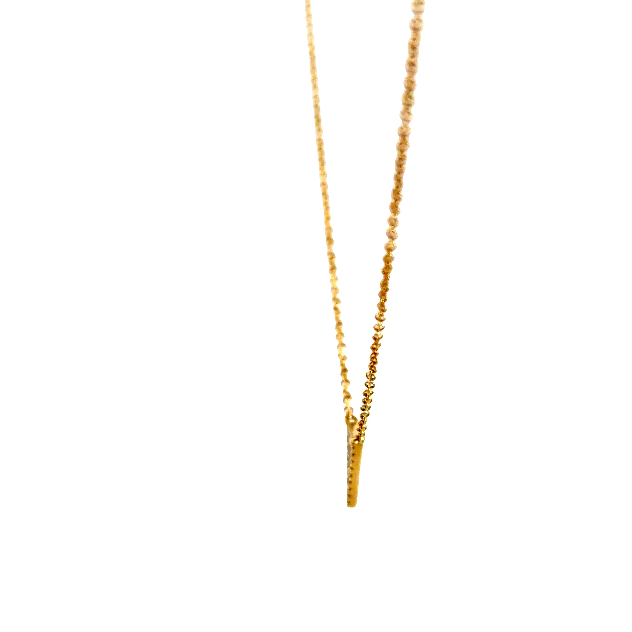 14K Gold Diamond Triangle Necklace