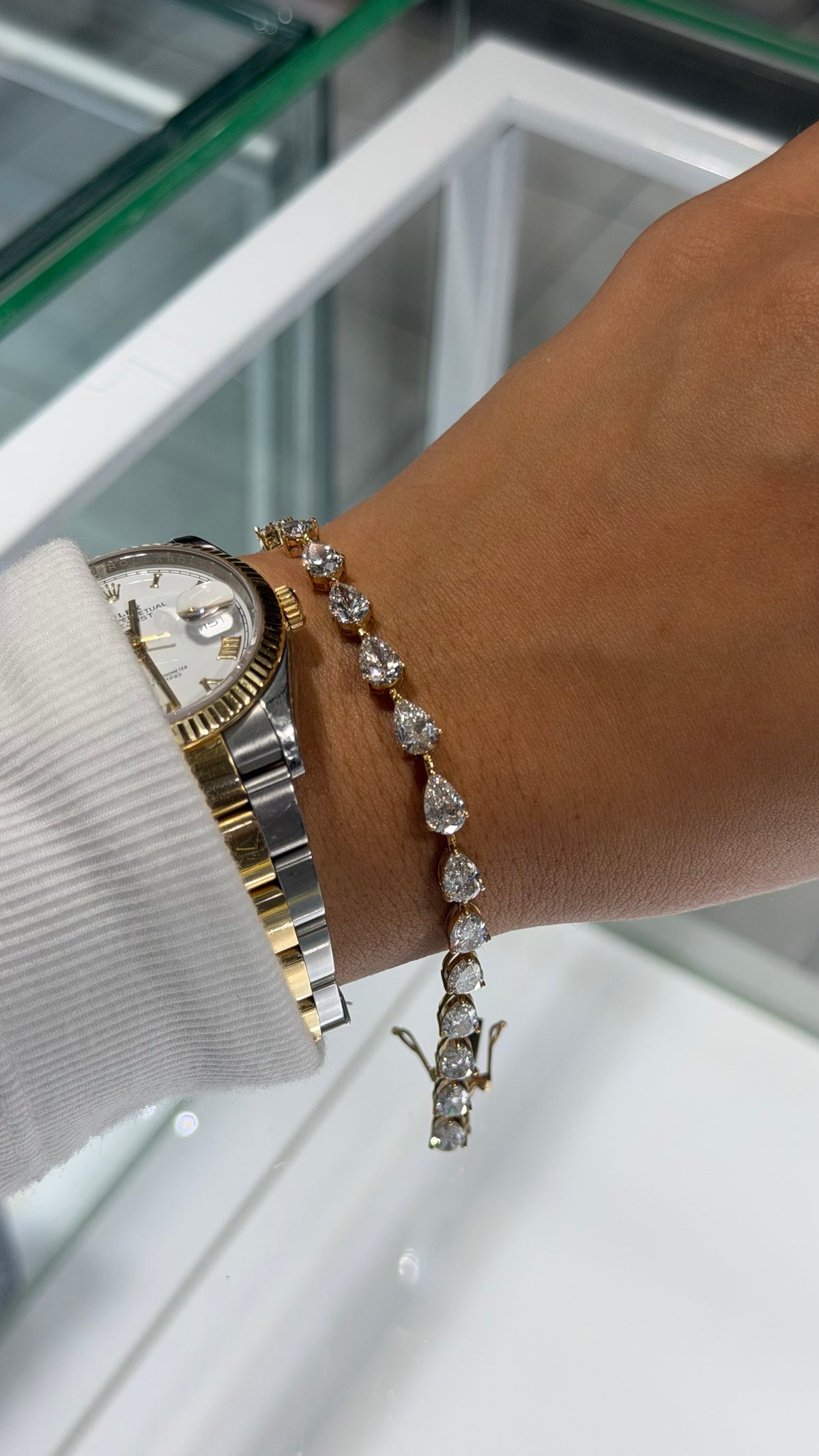 13ct Pear-Shaped Tennis Bracelet