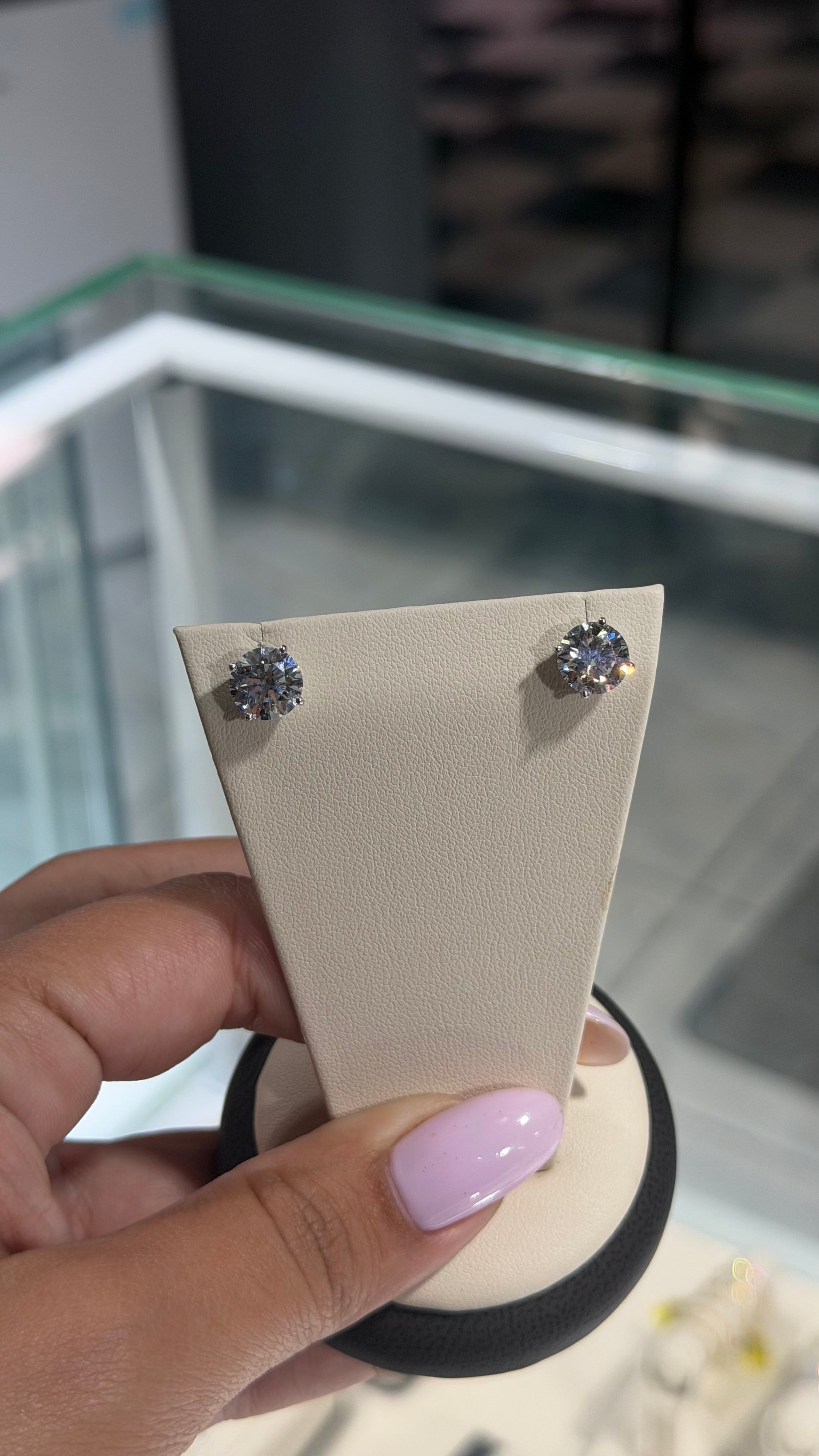 4CT Round Lab Diamond Studs