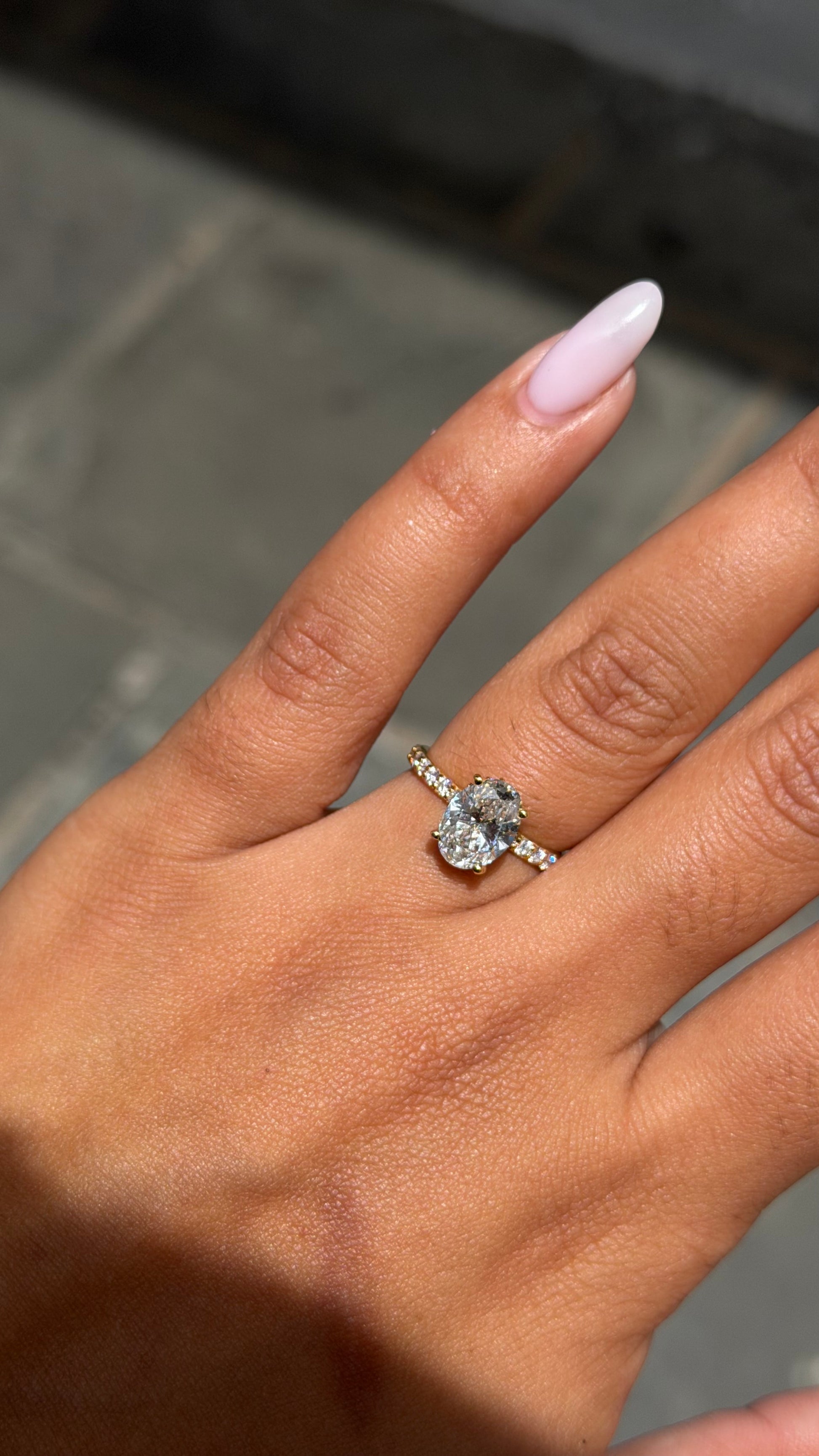 2.04 Ct Oval Brilliant Lab Diamond Pavé Ring