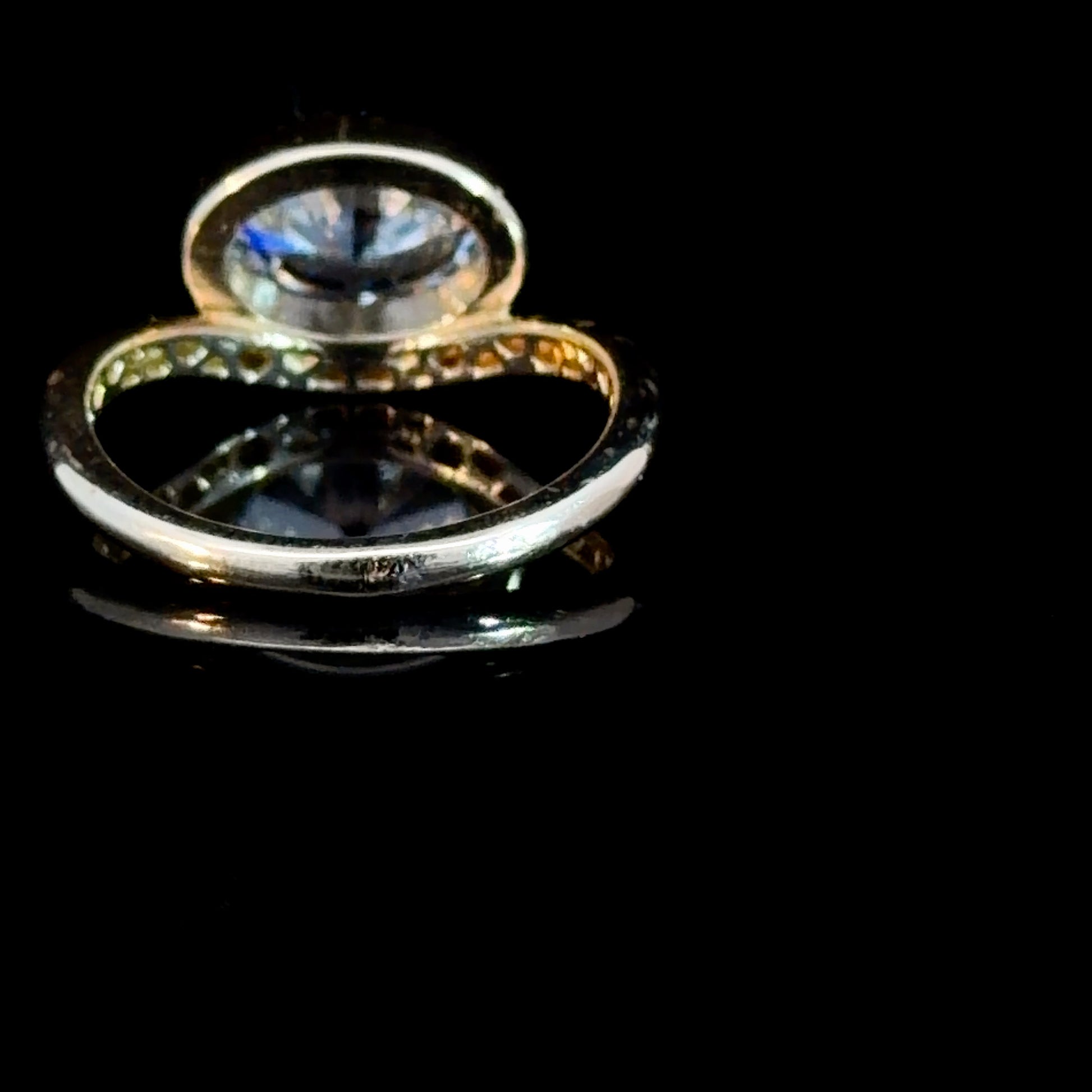 1.65CT Oval Lab Diamond in 14k Gold (&BlackRhodium)