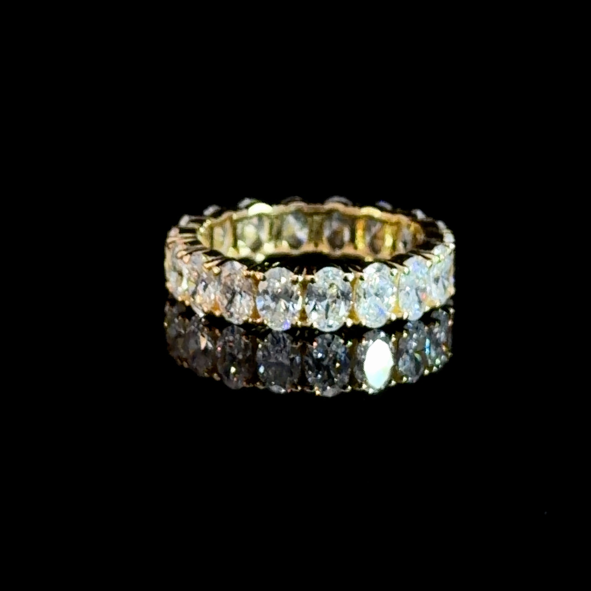 3.80ct Lab Diamond Oval Cut Eternity Band - 14K Yellow Gold