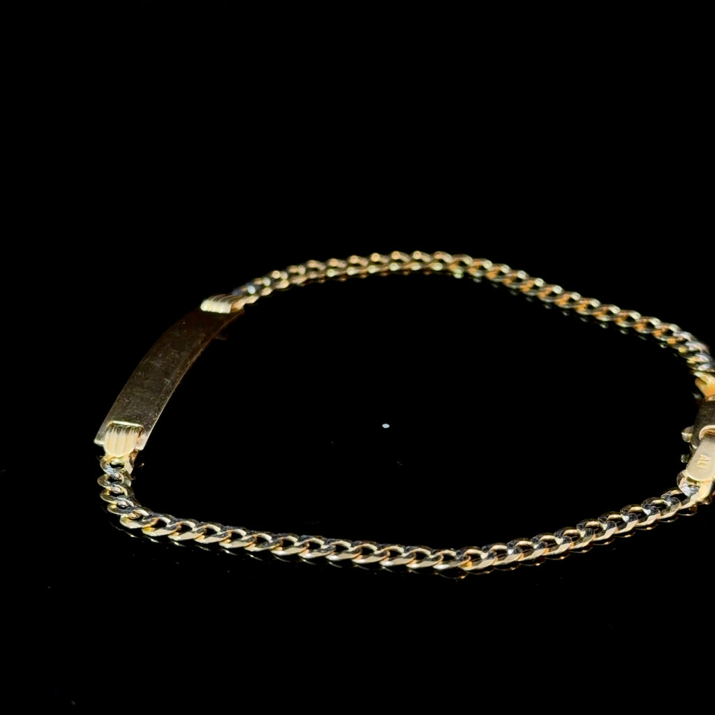 10k Gold Mini ID Bracelet - Two-Tone Cuban Link