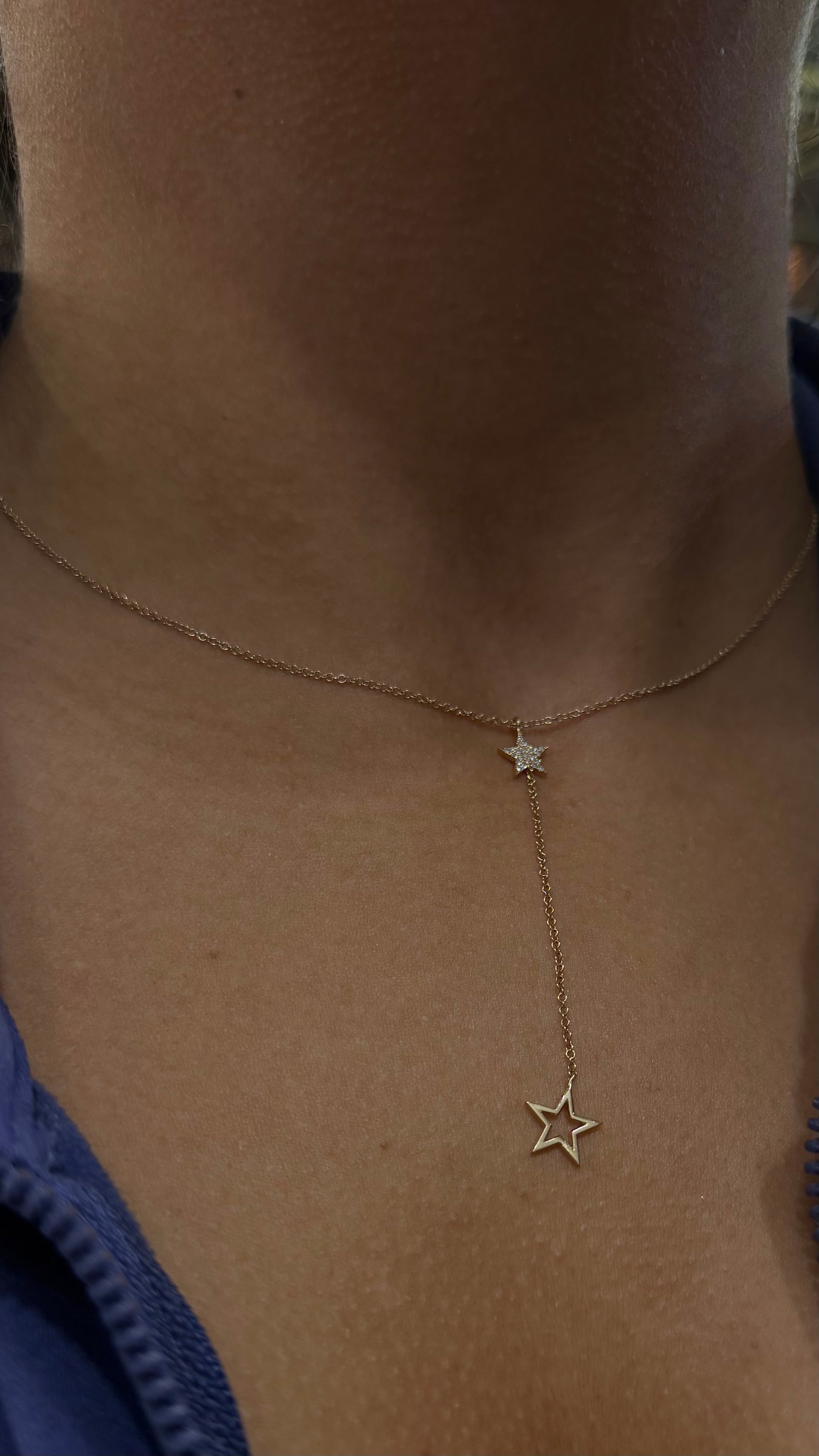 Starlight Drop Necklace - Yellow Gold