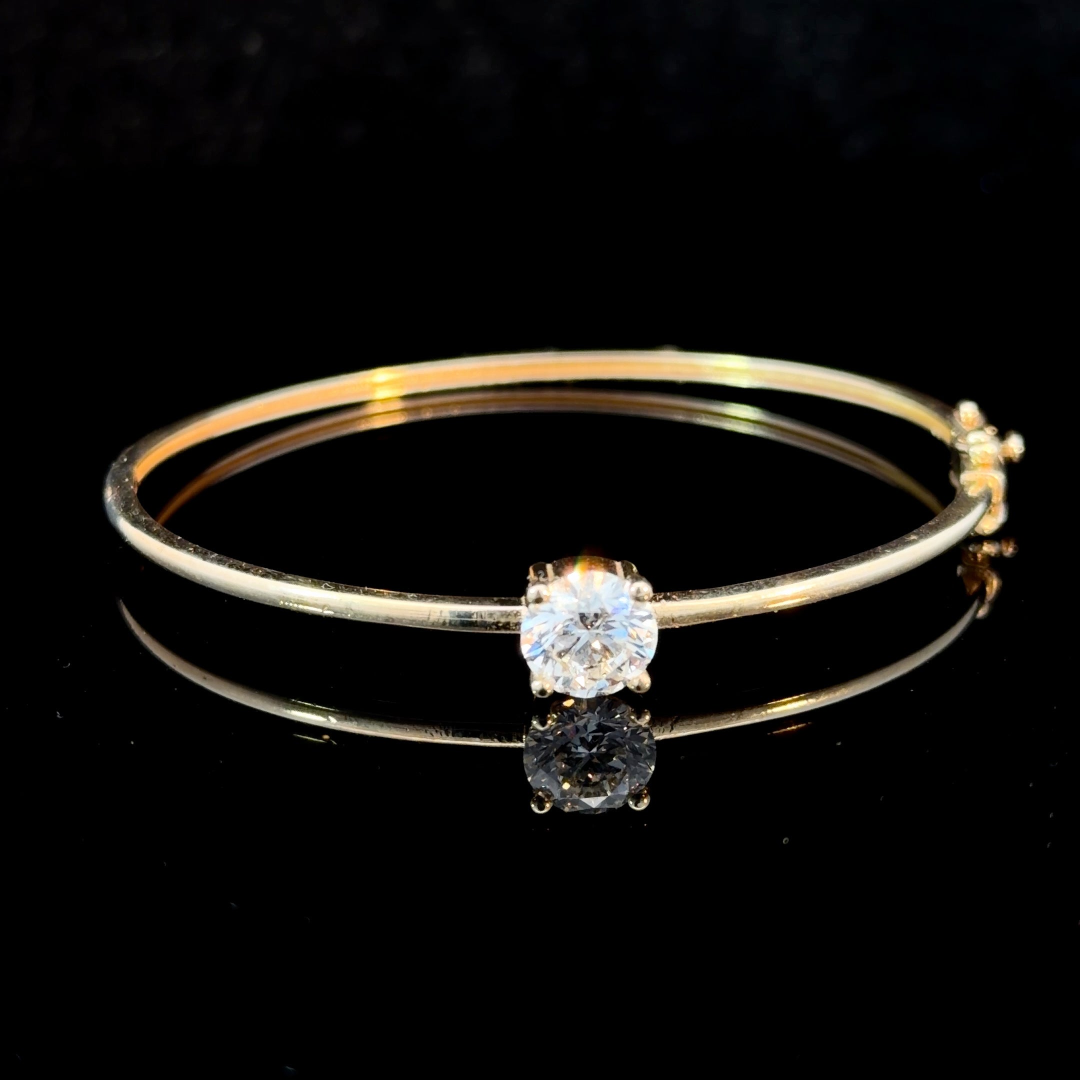 1.60ct Round-Cut Lab Diamond Bangle in 14k Gold