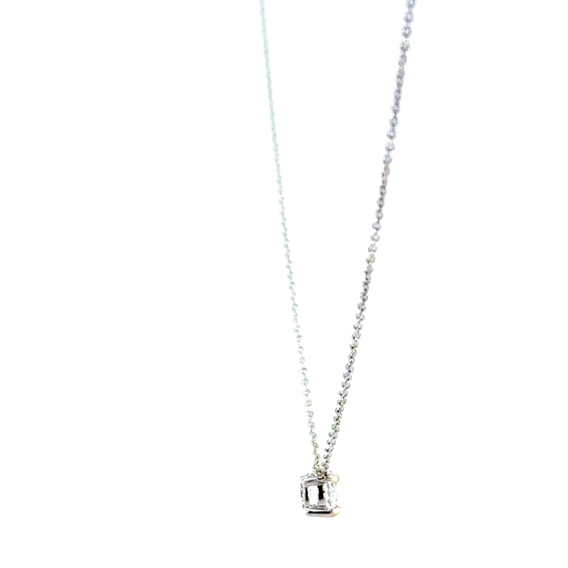 0.50CT Diamond Solitaire Necklace in 14k White Gold