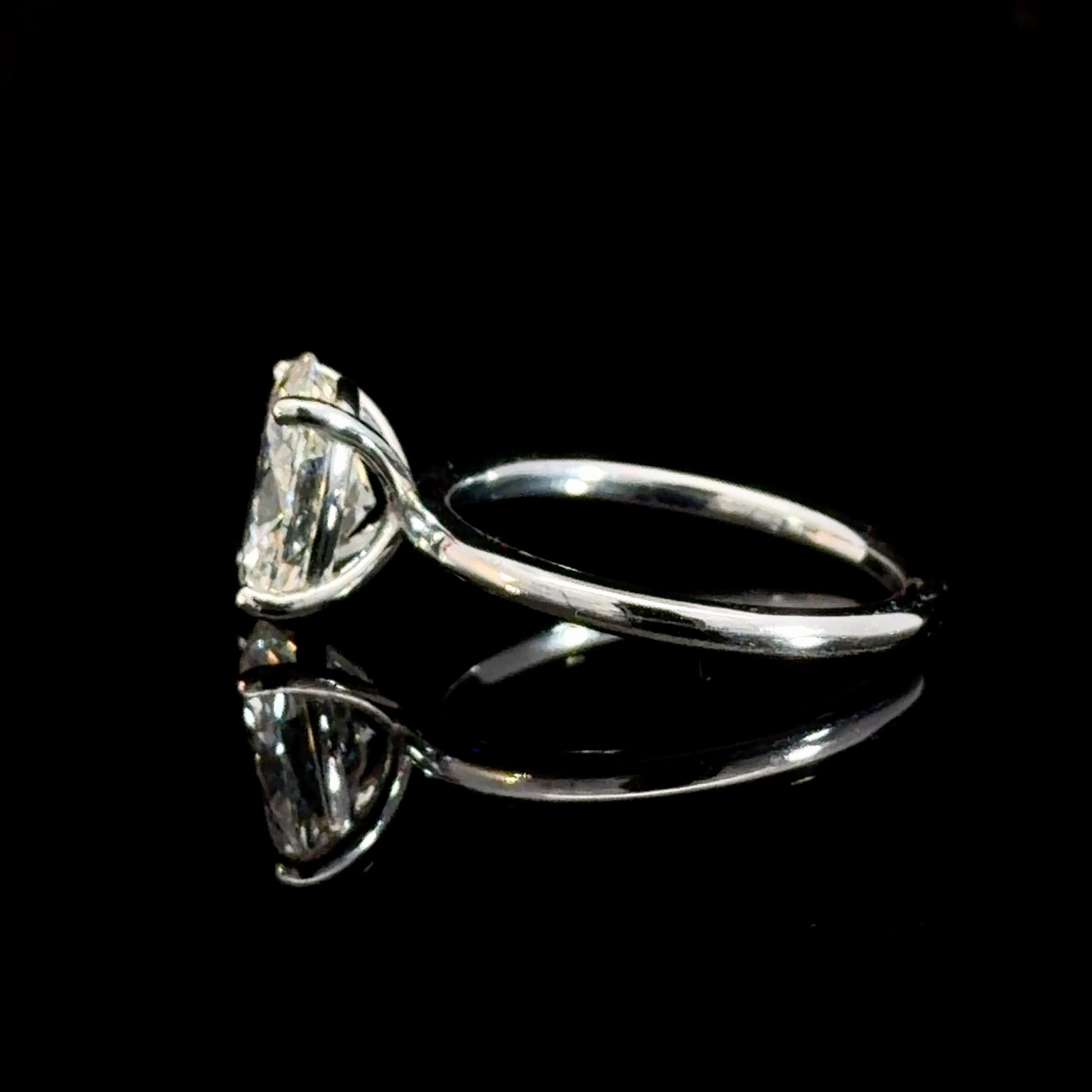 2.02 Ct Oval Lab Diamond Cathedral Solitaire Engagement Ring