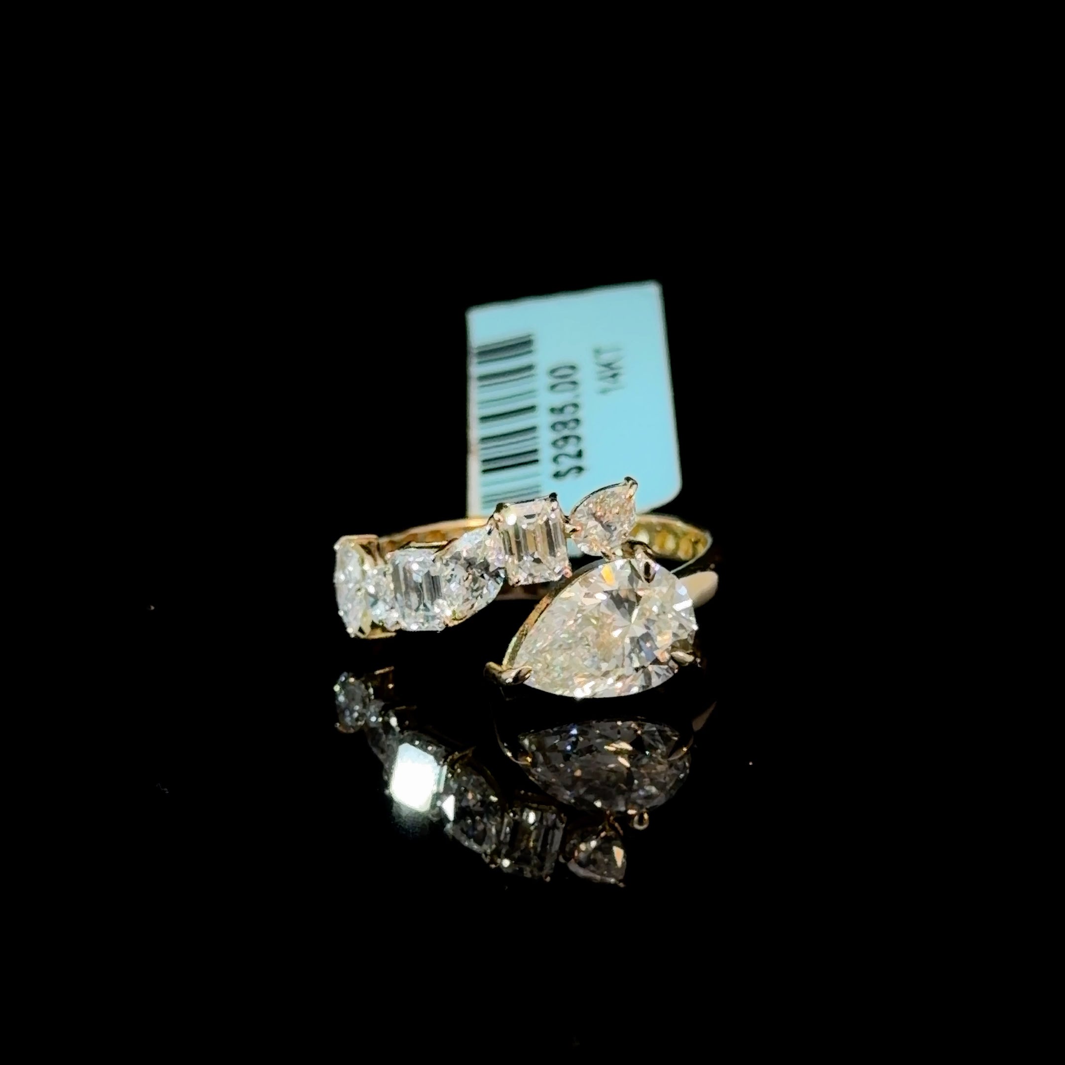 3.00ct Pear & Marquise Lab Diamond Cluster Ring