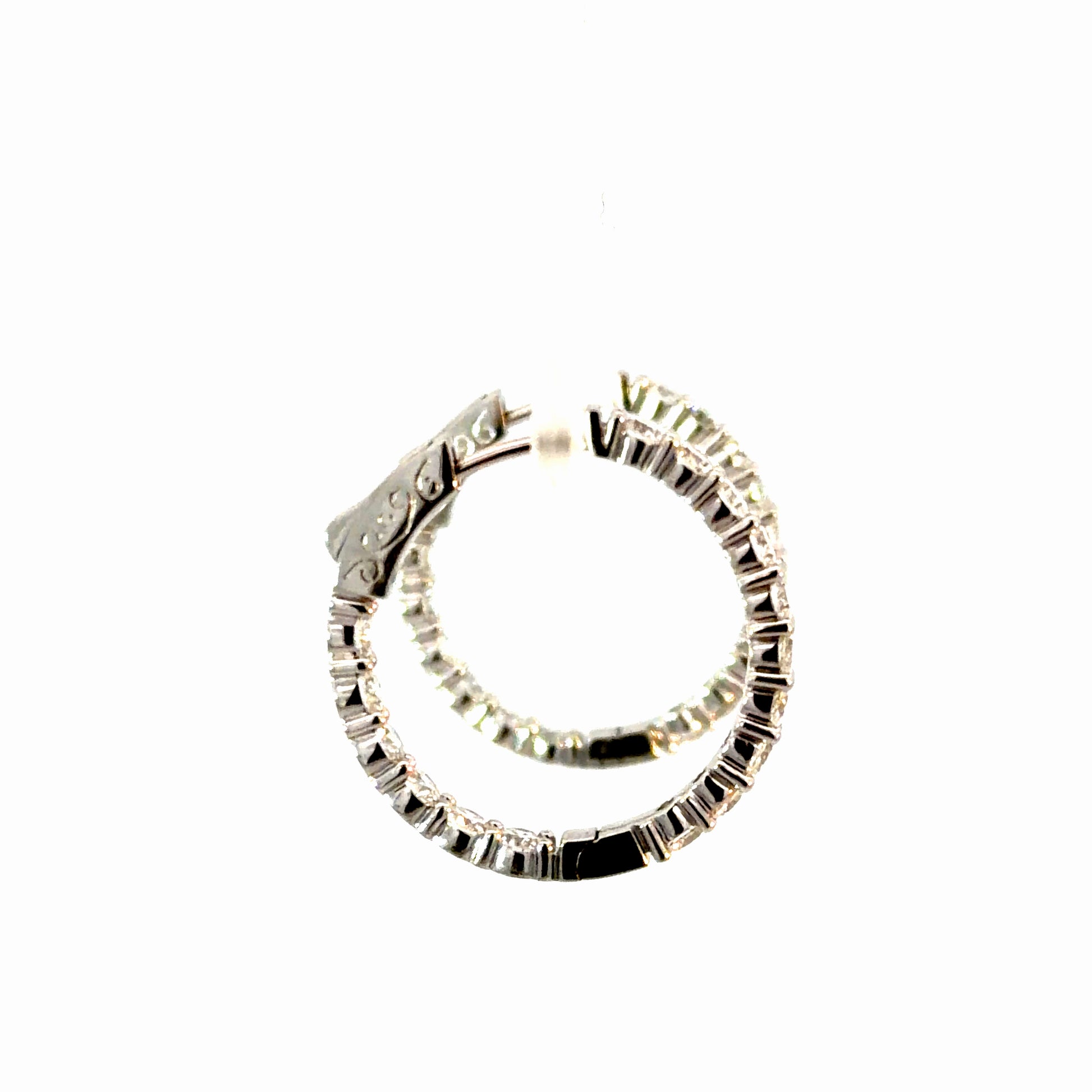 3.00 CTW Lab Diamond Hoop Earrings in 14K White Gold