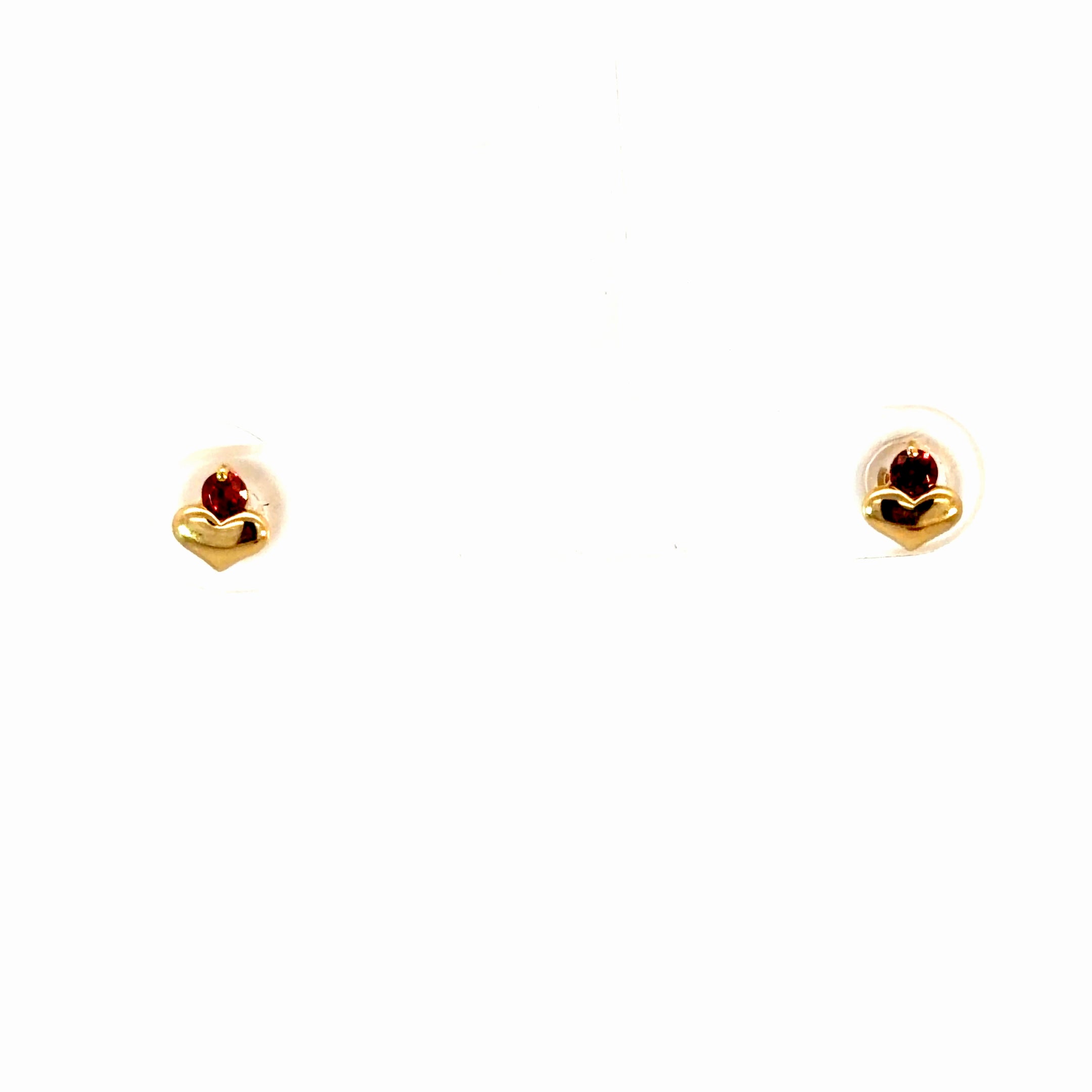 14K Solid Gold Mini Heart Studs