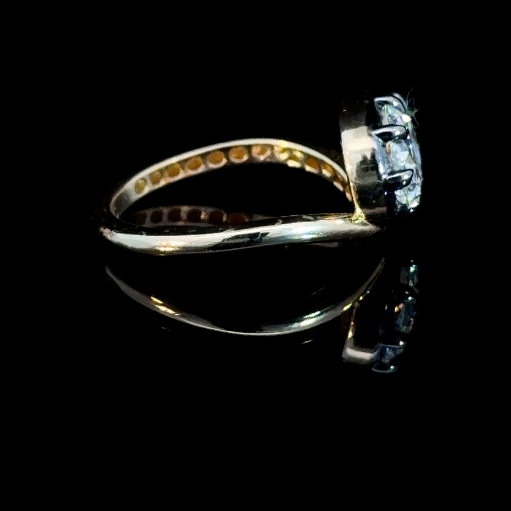 1.65CT Oval Lab Diamond in 14k Gold (&BlackRhodium)
