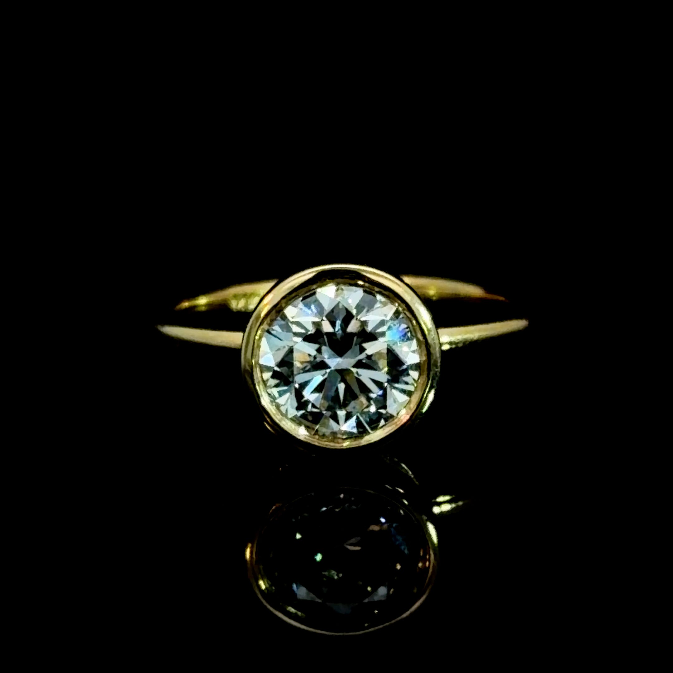 2.01ct Round Cut Bezel Solitaire