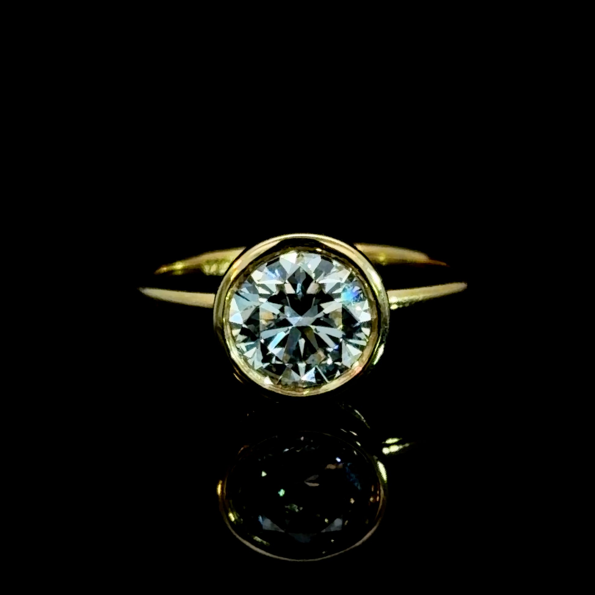 2.01ct Round Cut Bezel Solitaire
