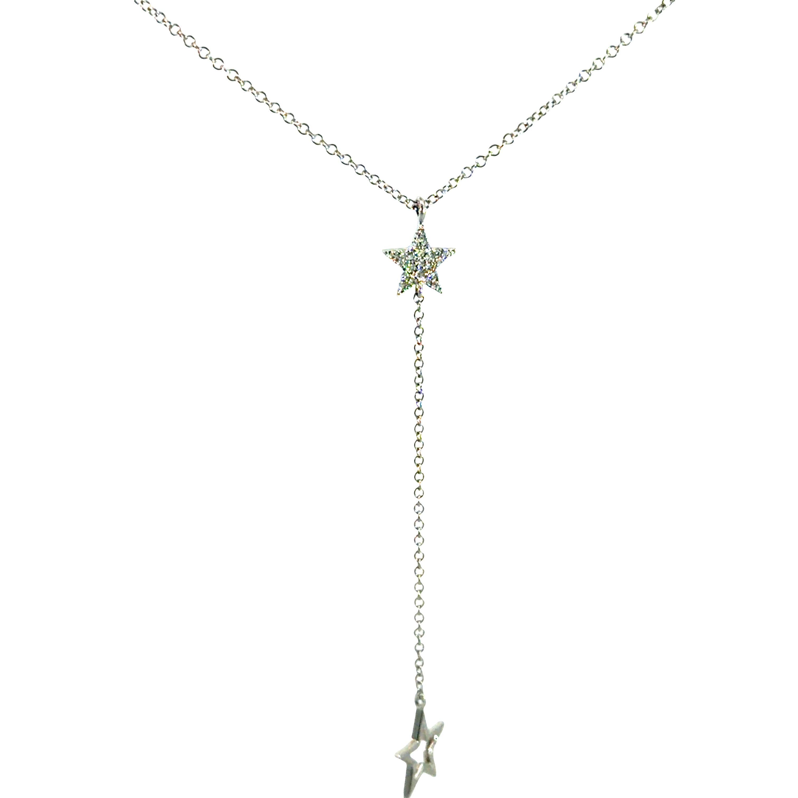 Starlight Drop Necklace - White Gold