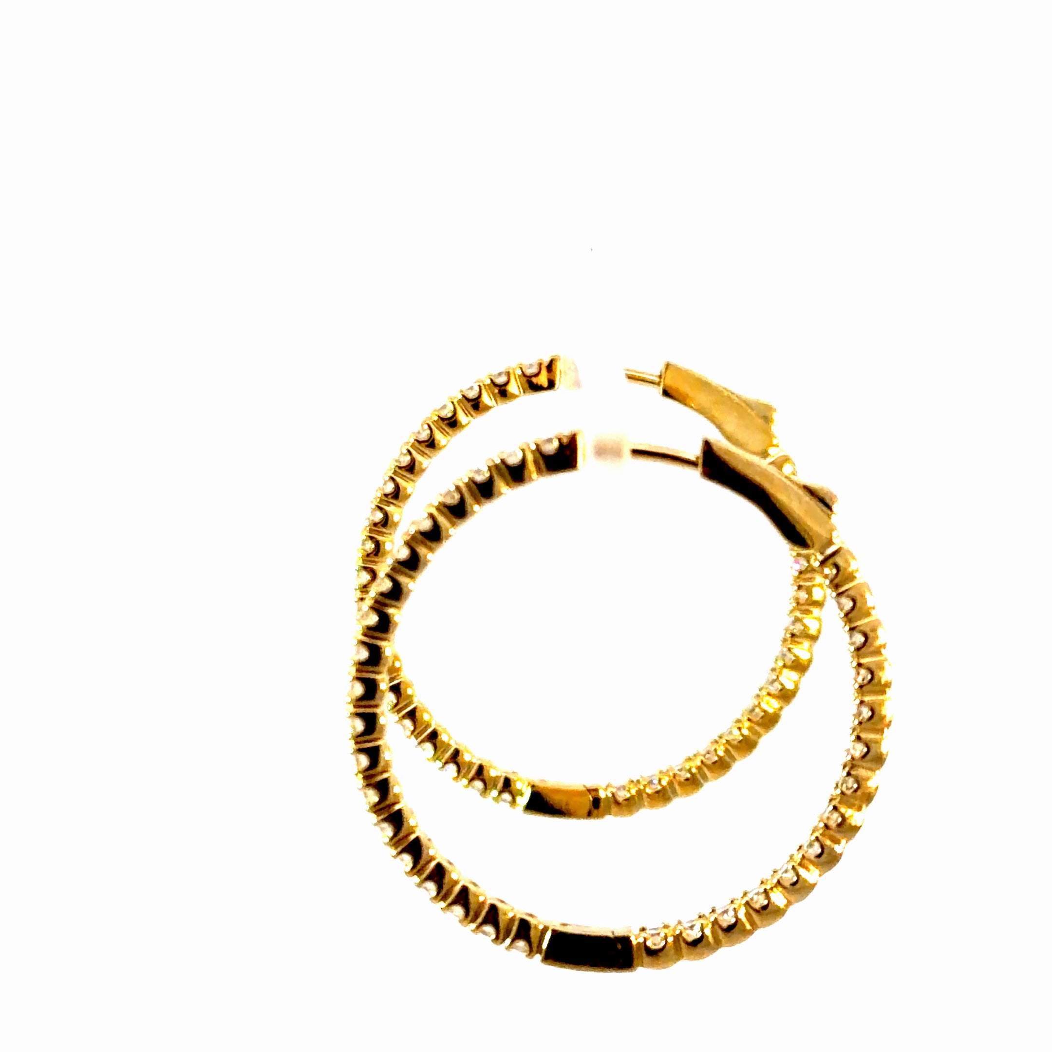 2.00 CTW Lab Diamond Hoop Earrings in 14K Yellow Gold
